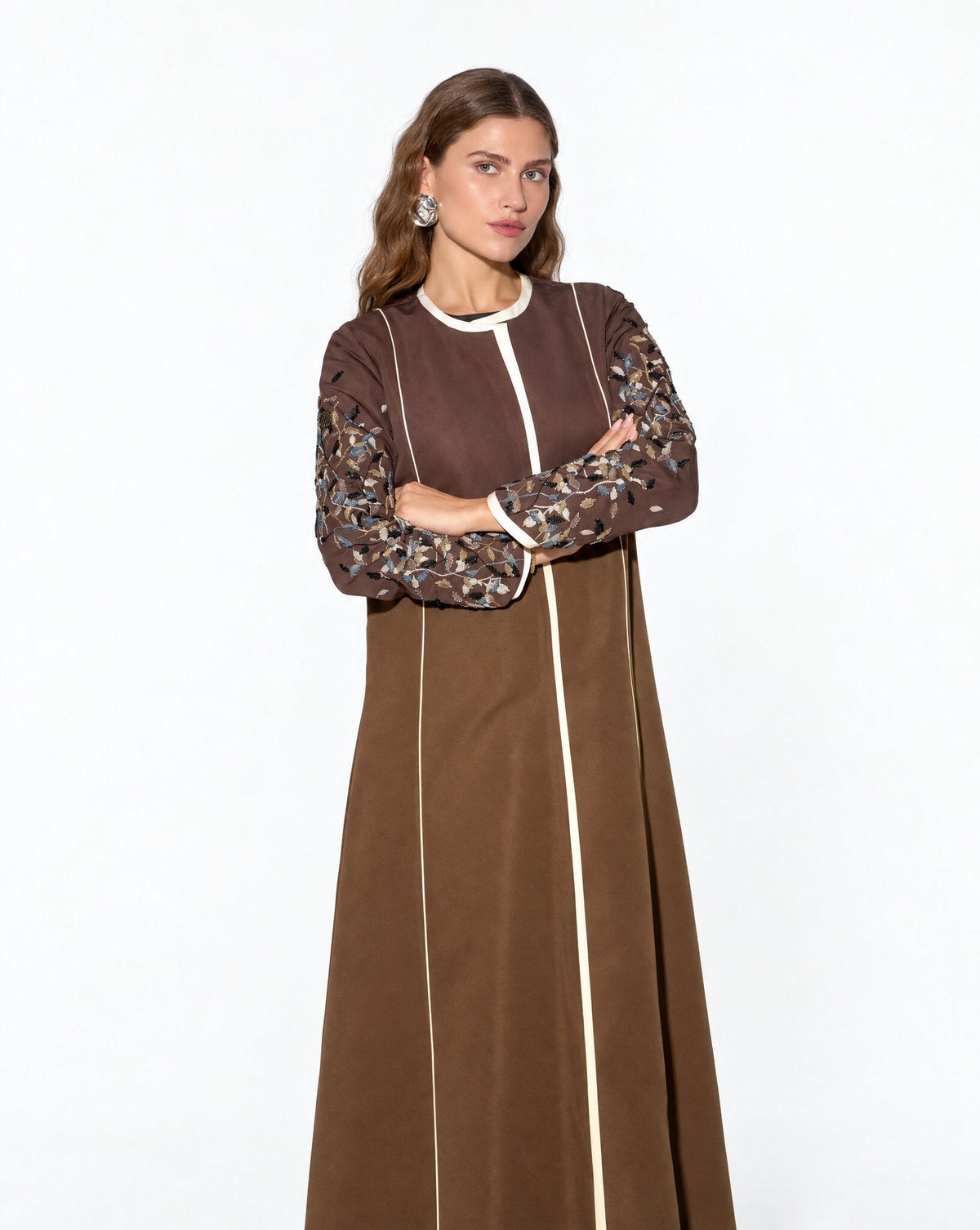 MS6-74 - Brown Crepe Abaya - MIRA Y MANO