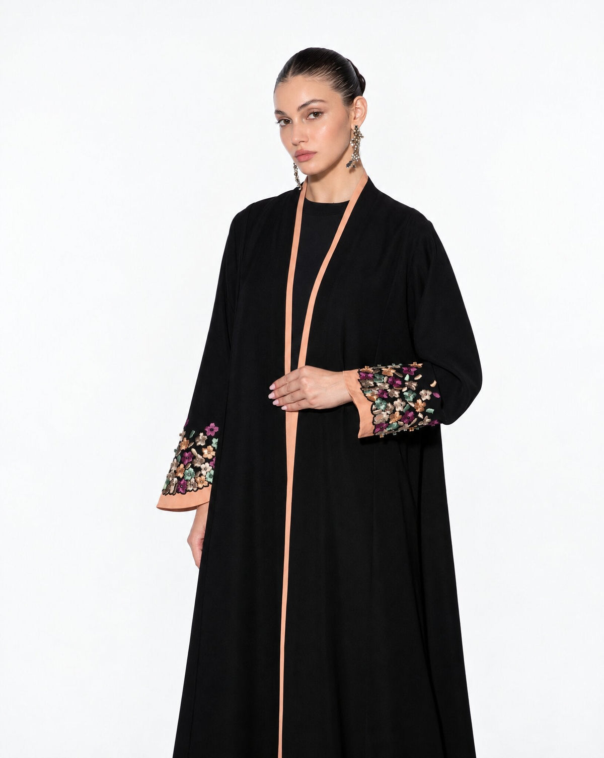 MS6-76 - Black Crepe Abaya - MIRA Y MANO