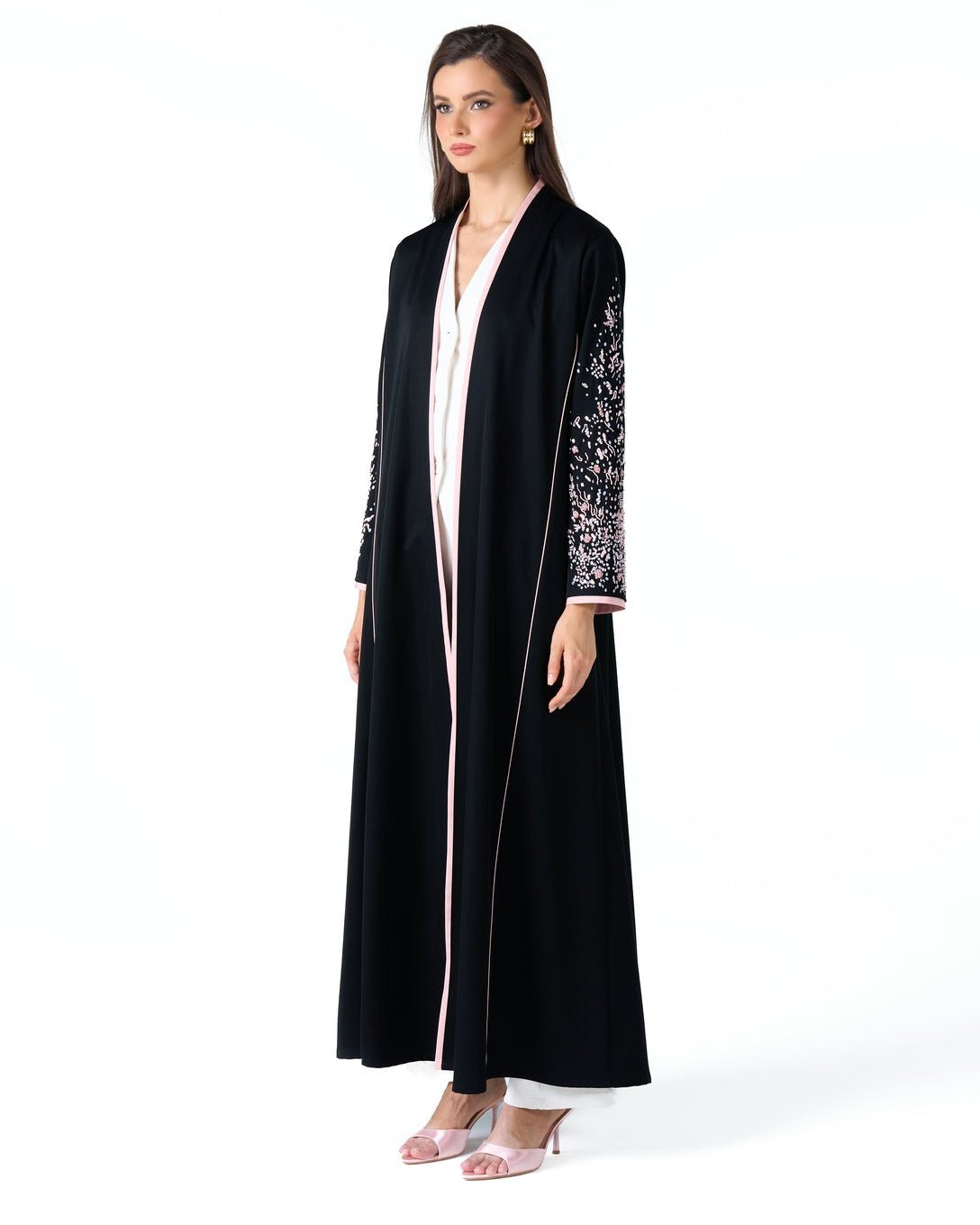 MS6-F175 - Black Crepe Abaya - MIRA Y MANO