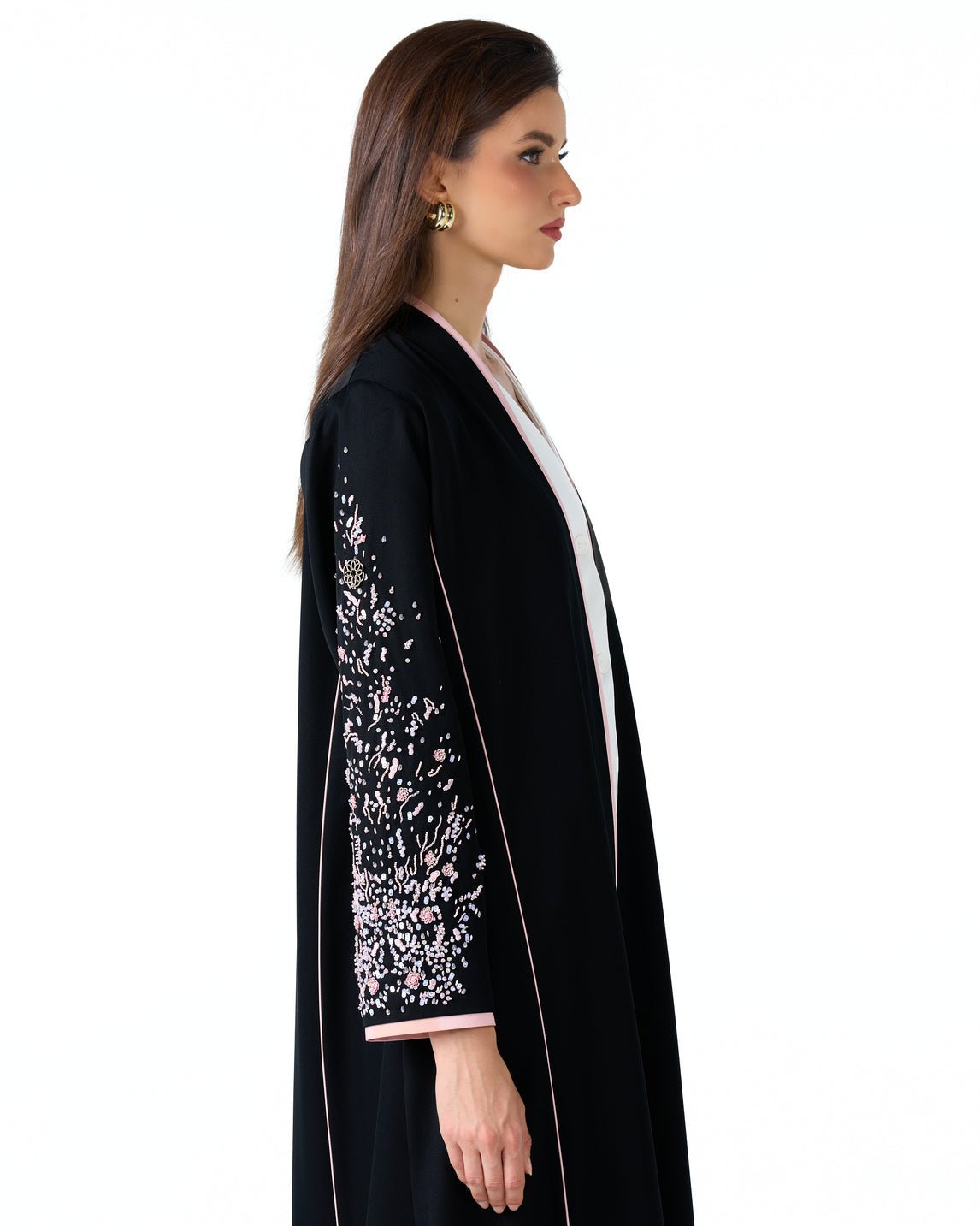 MS6-F175 - Black Crepe Abaya - MIRA Y MANO