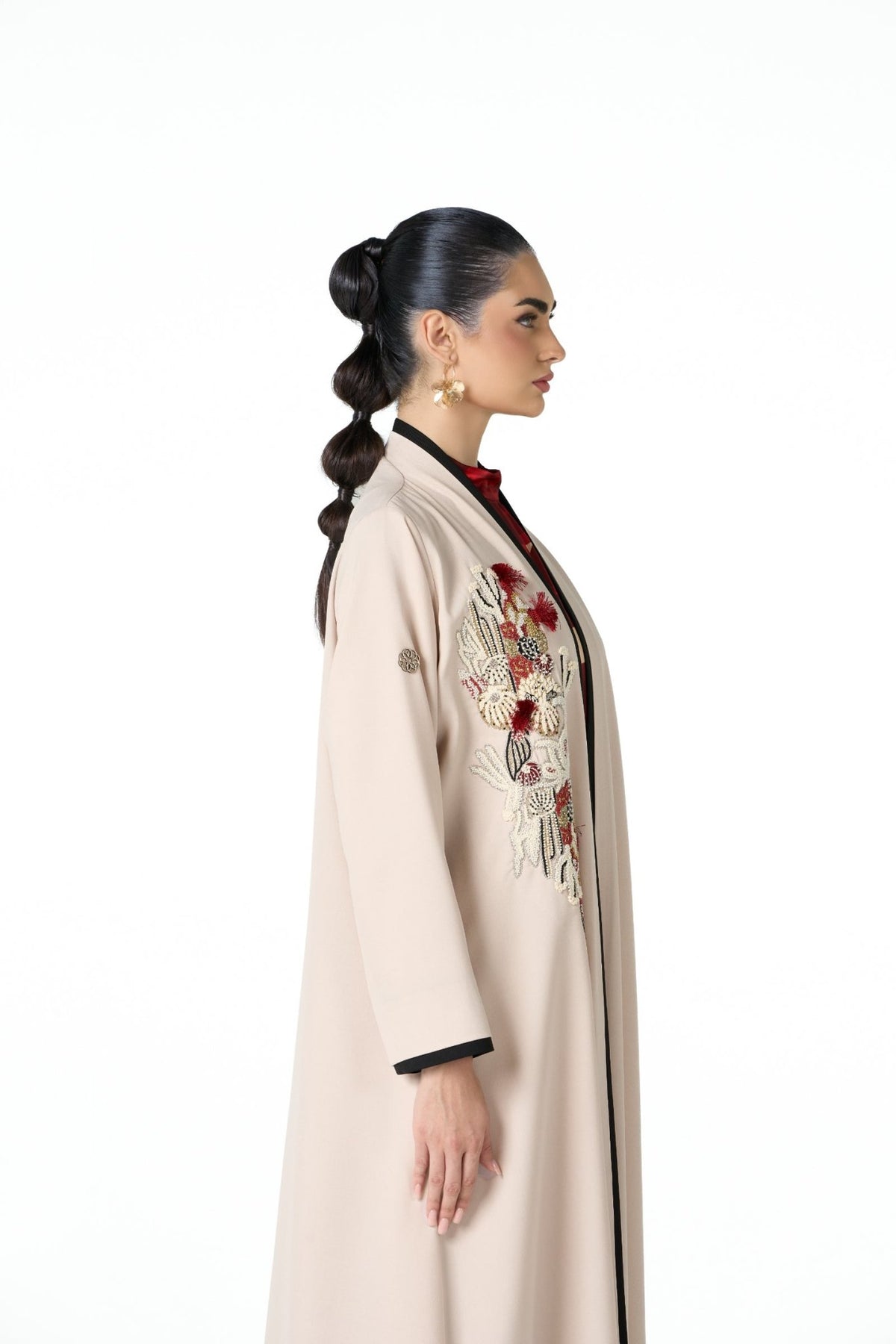 MS6-F179 - Beige Crepe Abaya - MIRA Y MANO