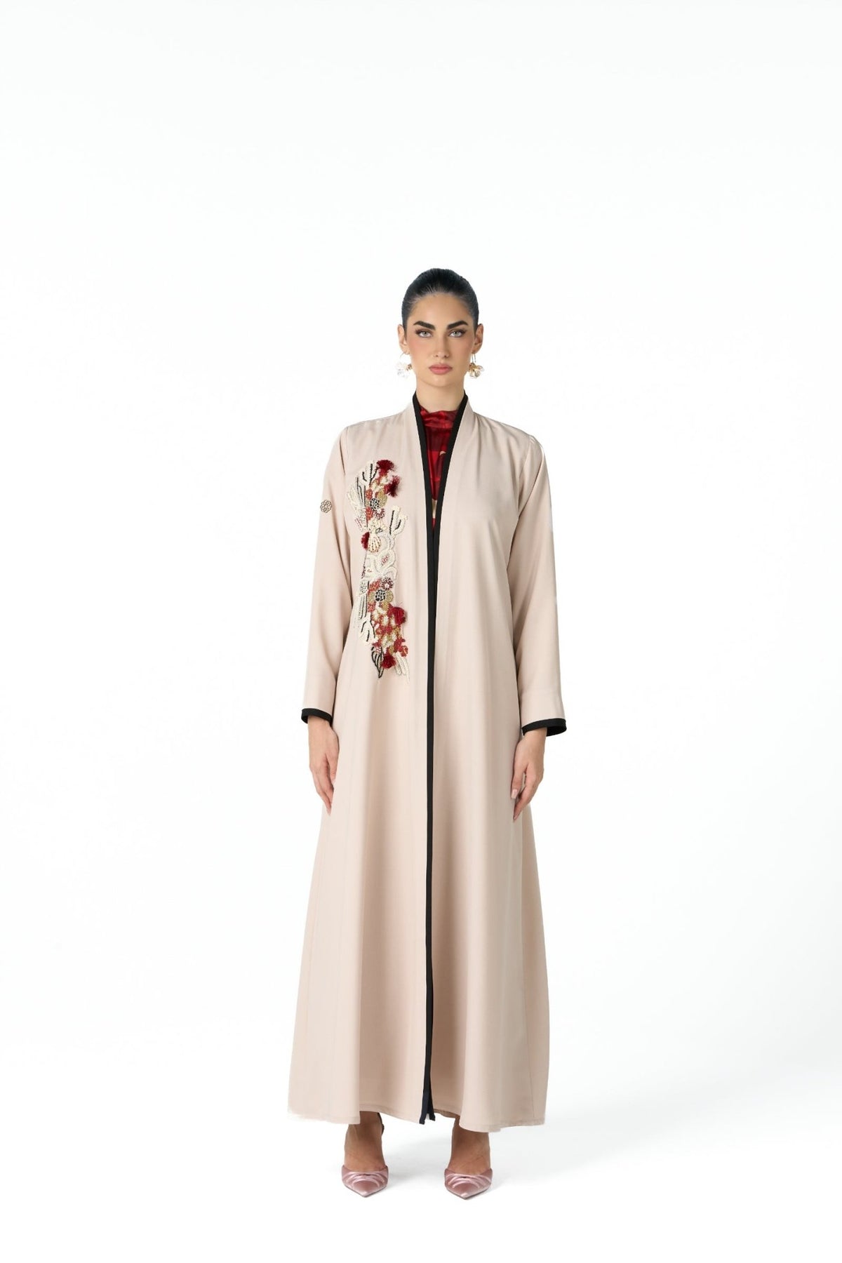 MS6-F179 - Beige Crepe Abaya - MIRA Y MANO