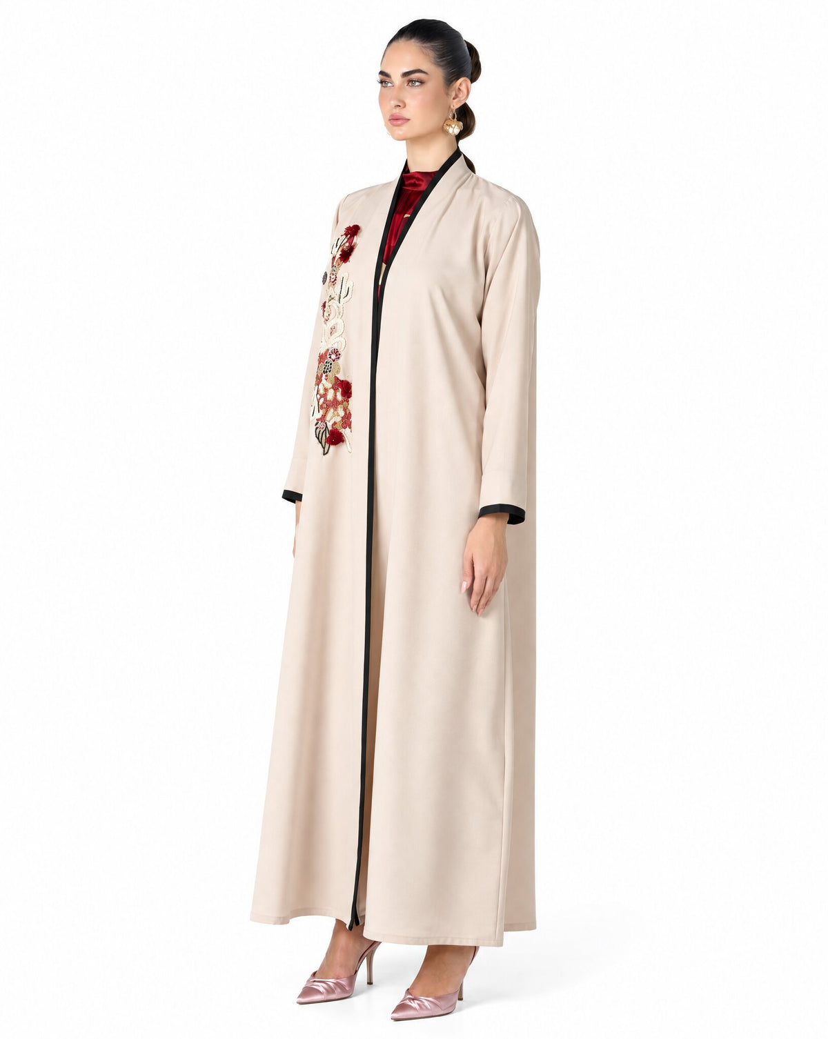 MS6-F179 – Beige Crepe Abaya - MIRA Y MANO
