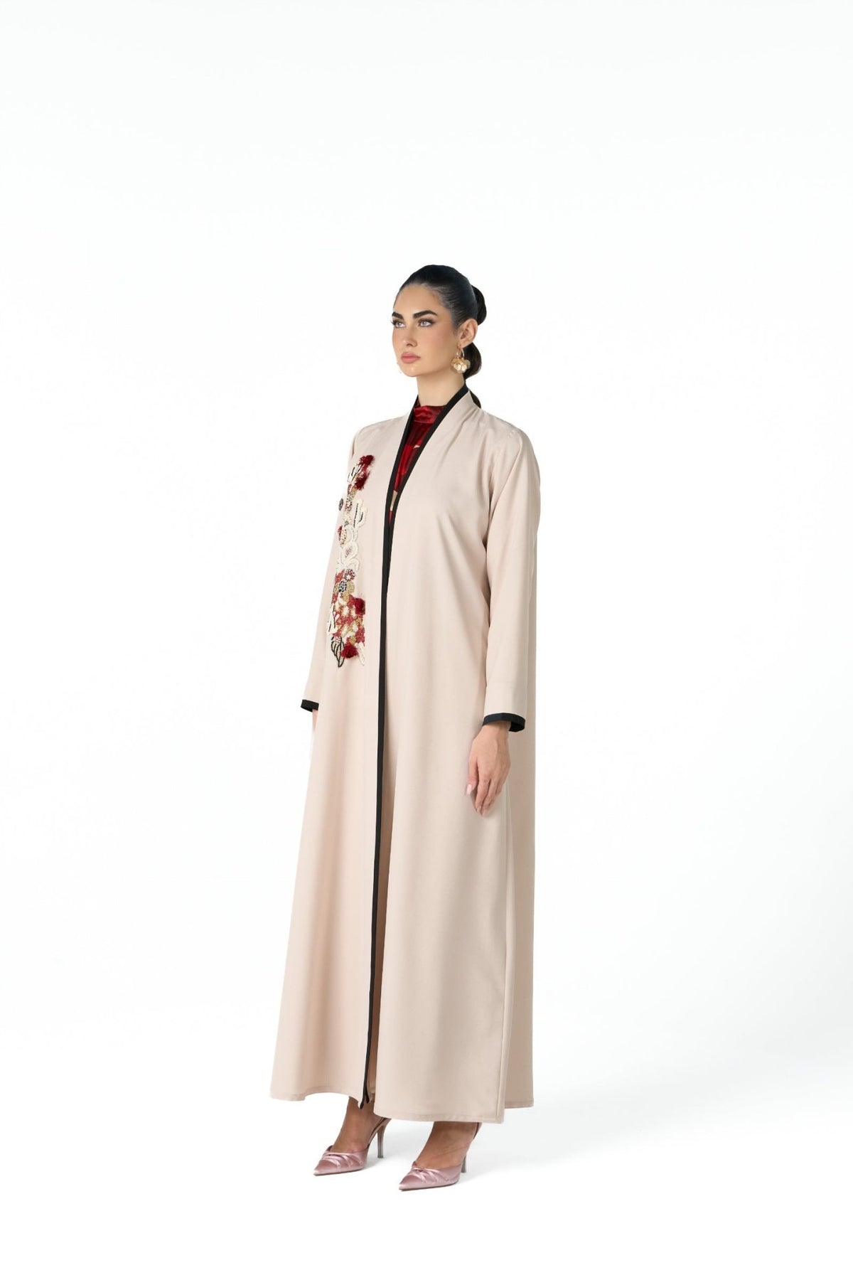 MS6-F179 - Beige Crepe Abaya - MIRA Y MANO