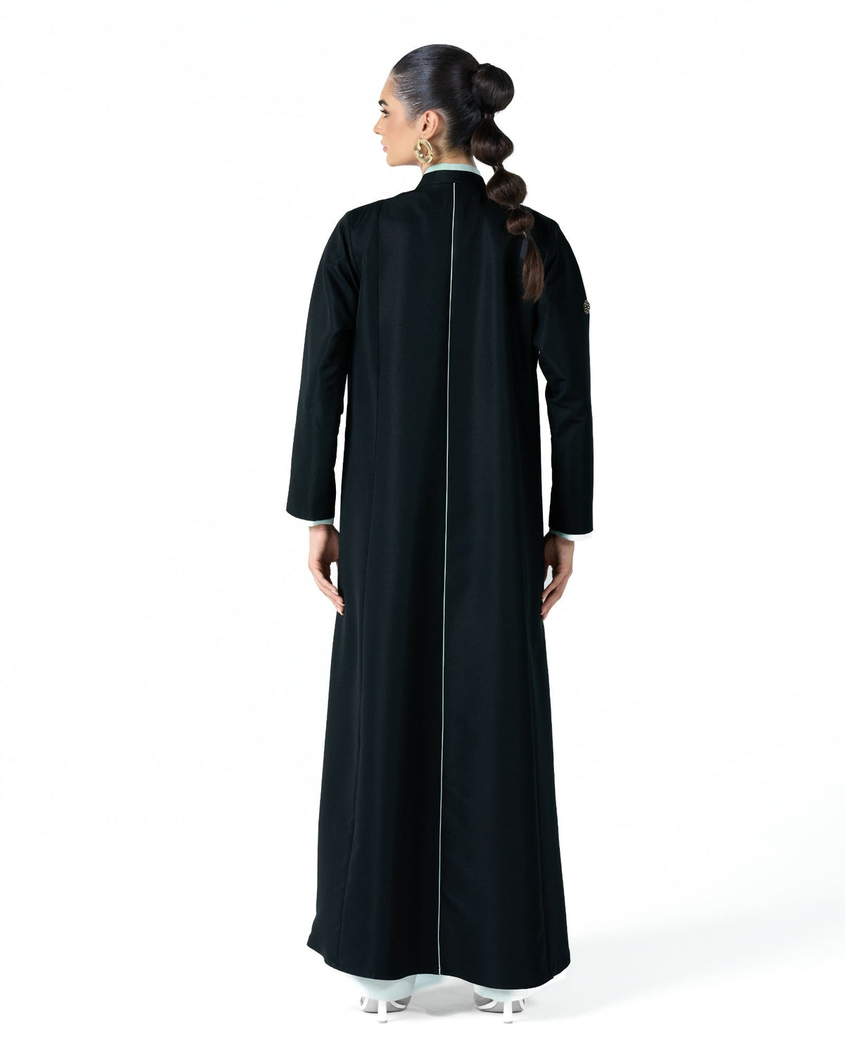 MS6-F182 - Black Taffeta Abaya - MIRA Y MANO