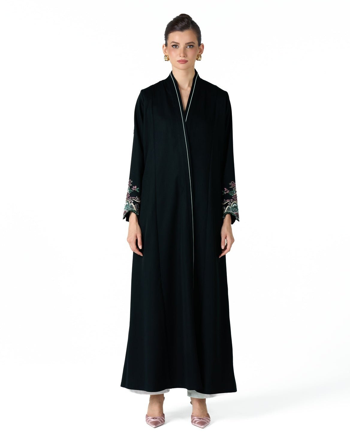 MS6-F184 - Black Crepe Abaya - MIRA Y MANO