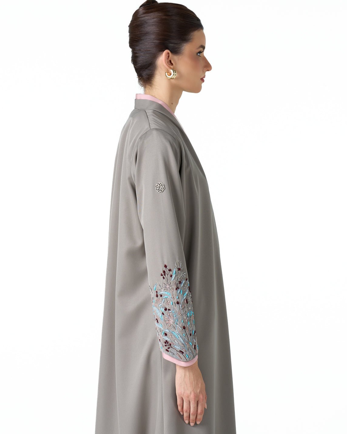 MS6-F189 - Tan Crepe Abaya - MIRA Y MANO