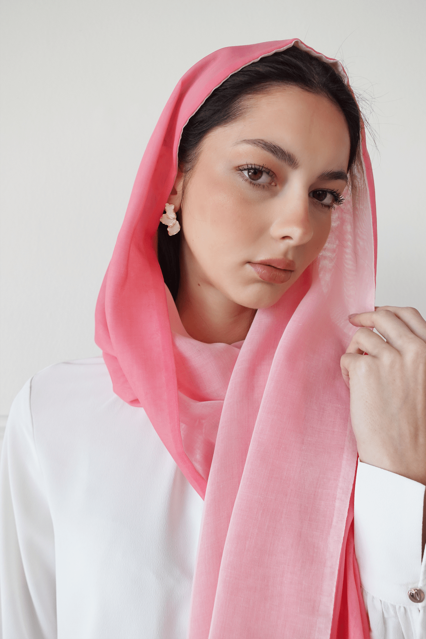 DB7019 DOUBLE SIDED PINK SCARF - FOULARD - MIRA Y MANO