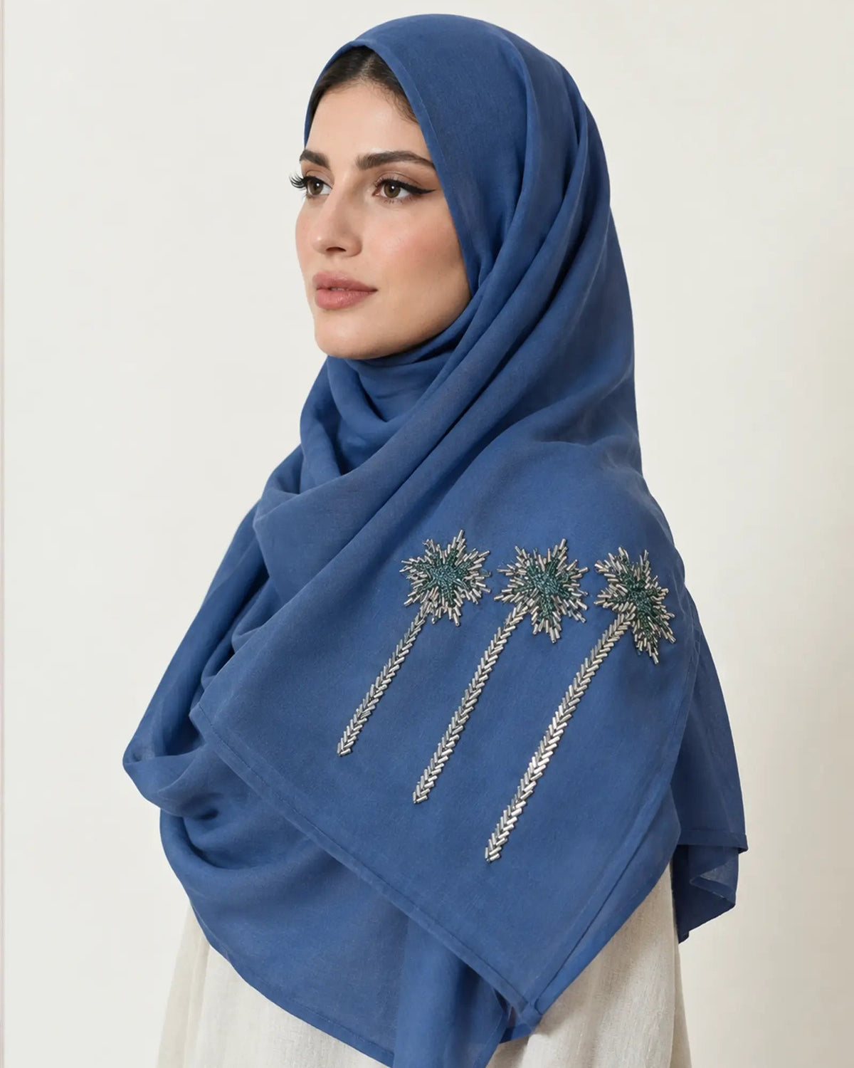 FD9044 Abha - Royal Blue Voile Scarf - FOULARD - MIRA Y MANO