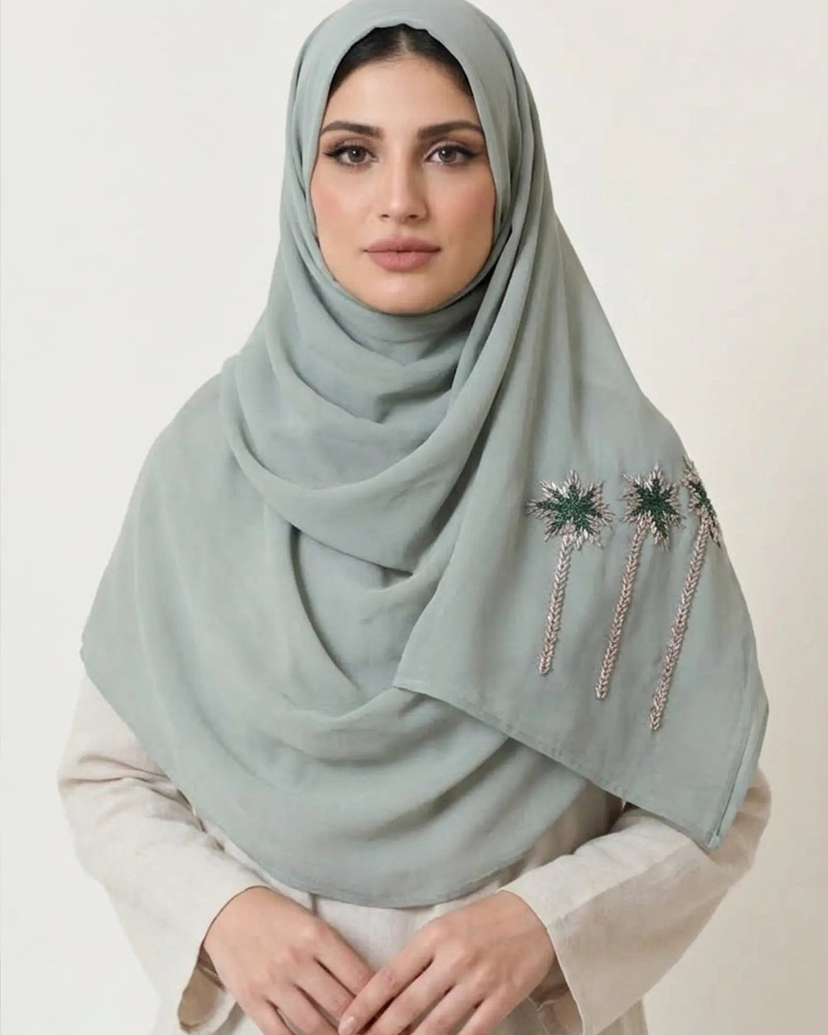 FD9045 Fay - Light Green Voile Scarf - FOULARD - MIRA Y MANO
