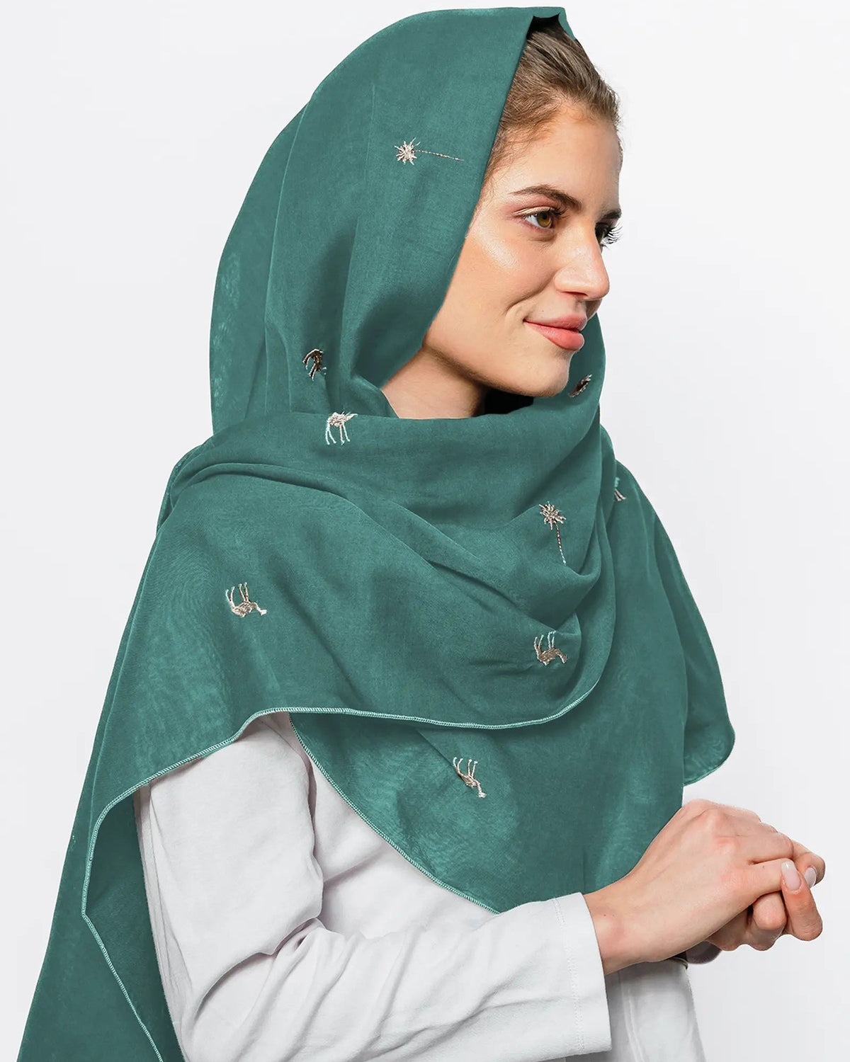 FD9047 Shahla - Sea Green Voile Scarf - FOULARD - MIRA Y MANO