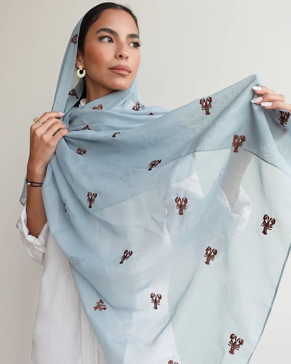 HM1020 Coastal Cutie – Steel Blue Chiffon Scarf - FOULARD - MIRA Y MANO