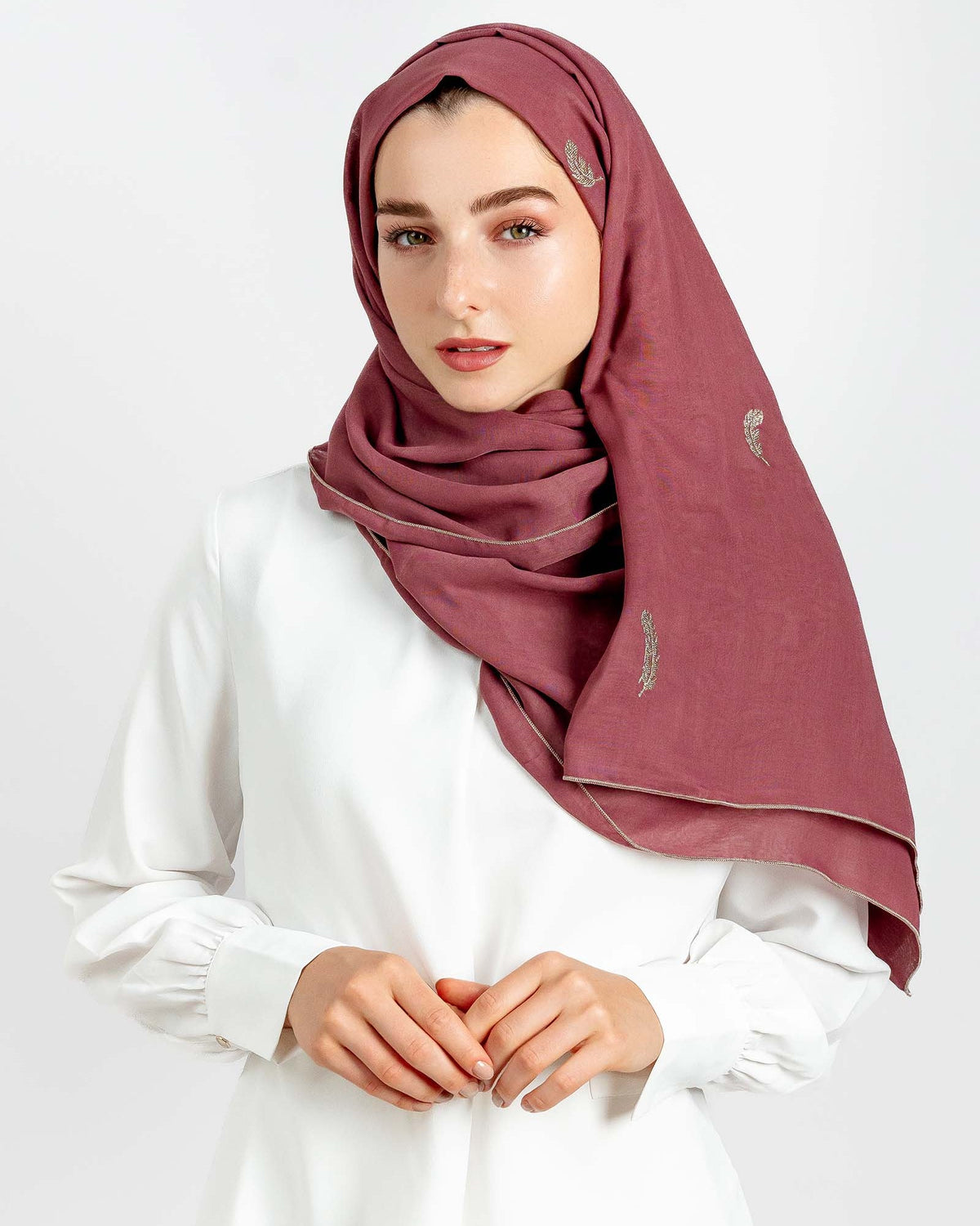 ND1008 Shimmer - Rosy Brown Scarf - FOULARD - MIRA Y MANO