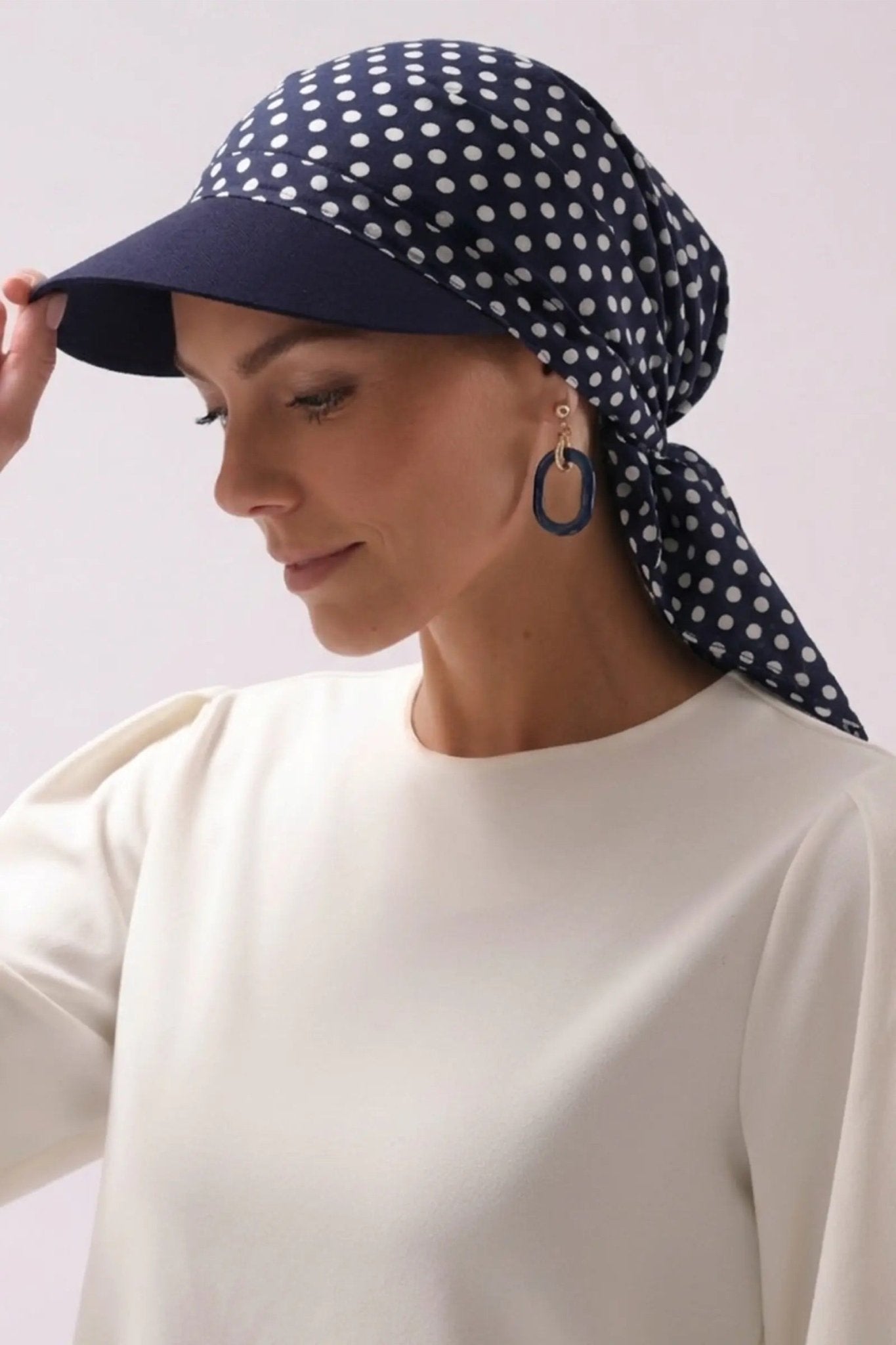 SR1009 TIMLESS DOTS - Printed Chiffon Turban Hat - FOULARD - MIRA Y MANO