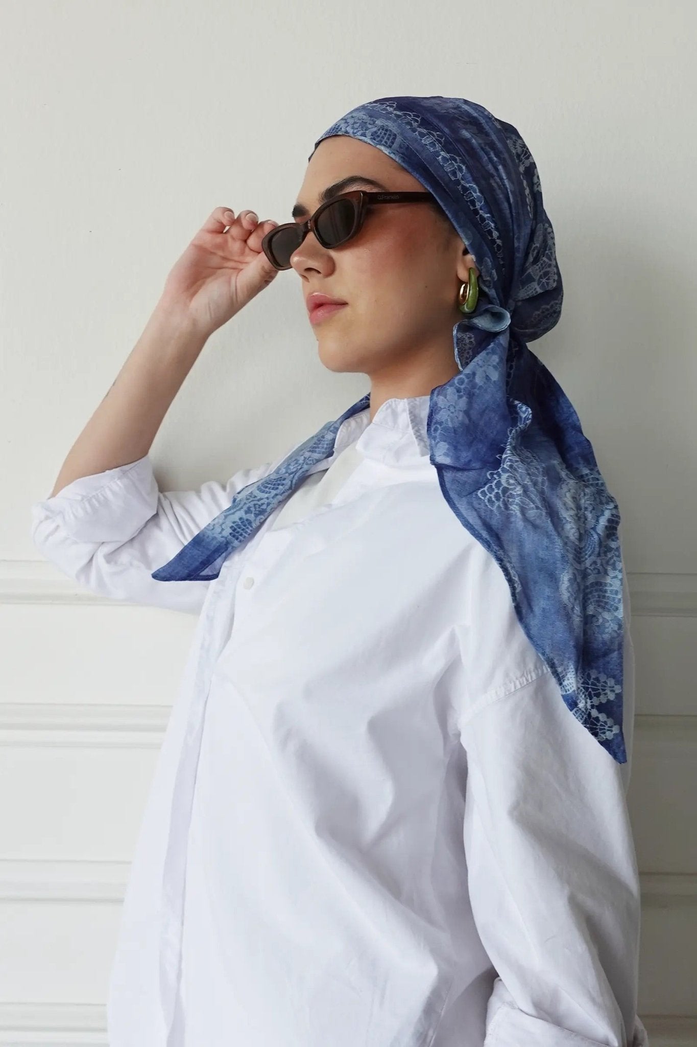 SR1012 MOON TIDE - Printed Chiffon scarf - FOULARD - MIRA Y MANO