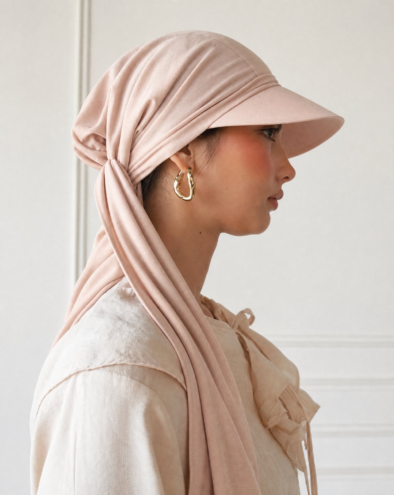 ST1124 SANIA DUSTY PINK – Pink Cotton Mix Turban Hat - FOULARD - MIRA Y MANO