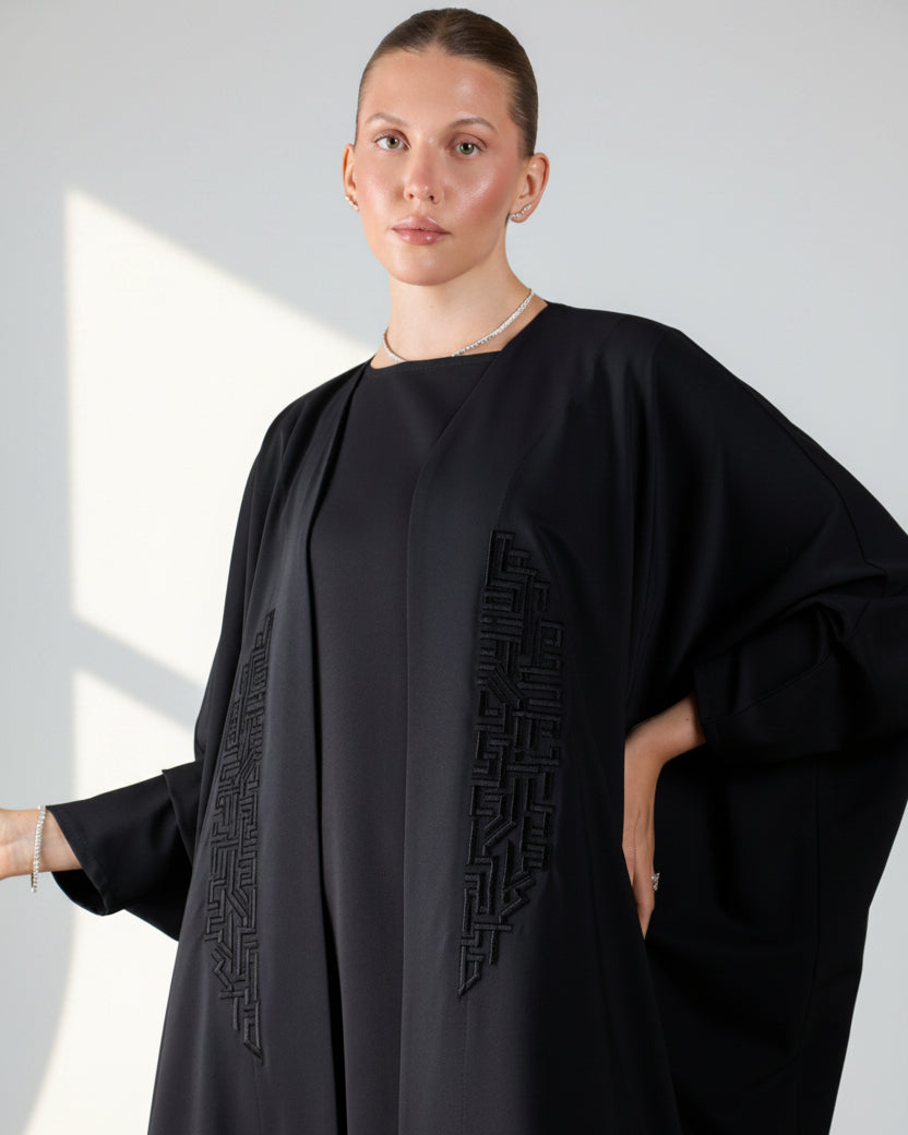 FC 808 ABAYA SET - FOUZ COUTURE - MIRA Y MANO