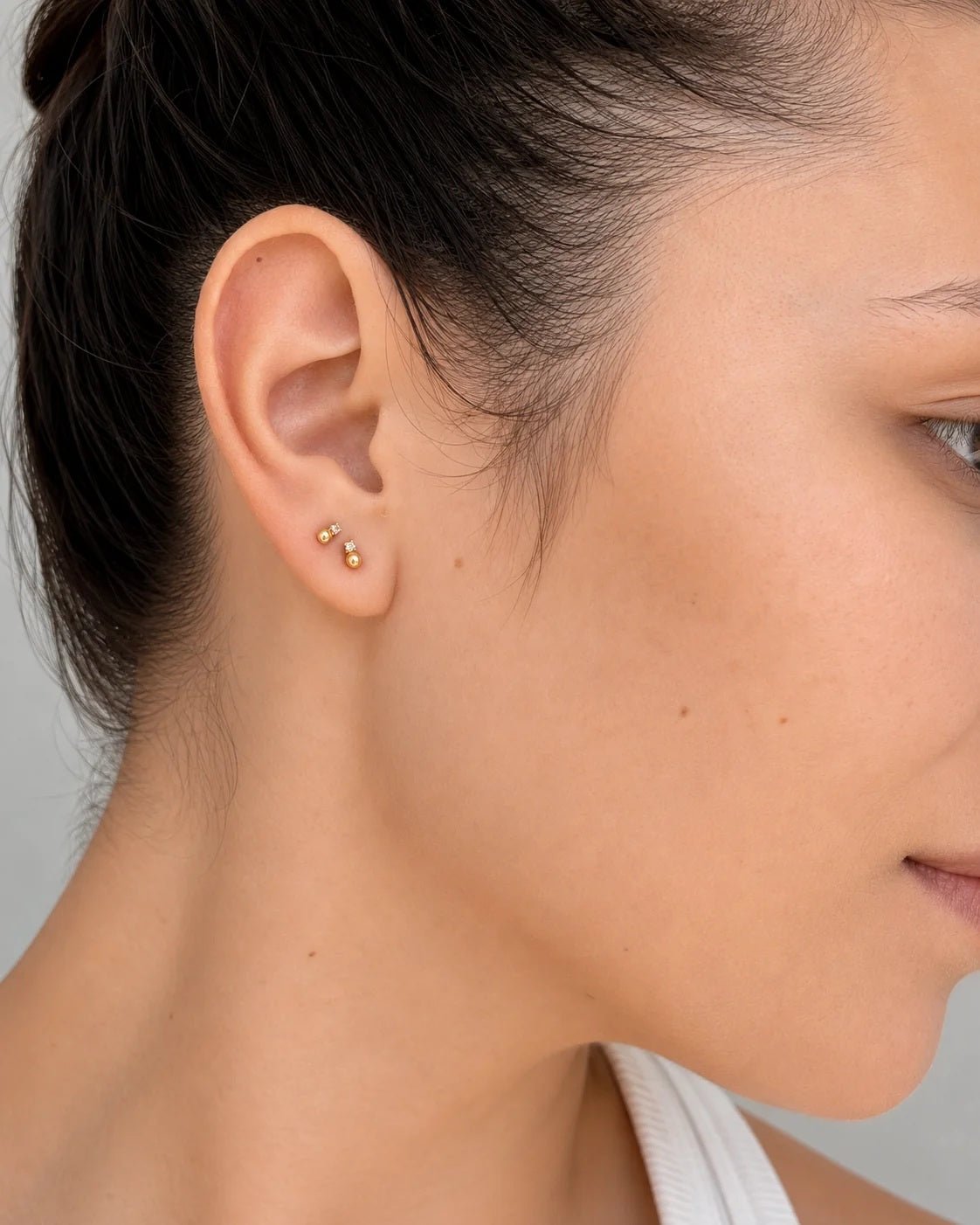 DUO STUDS – Gold Earring - GHALIA - MIRA Y MANO