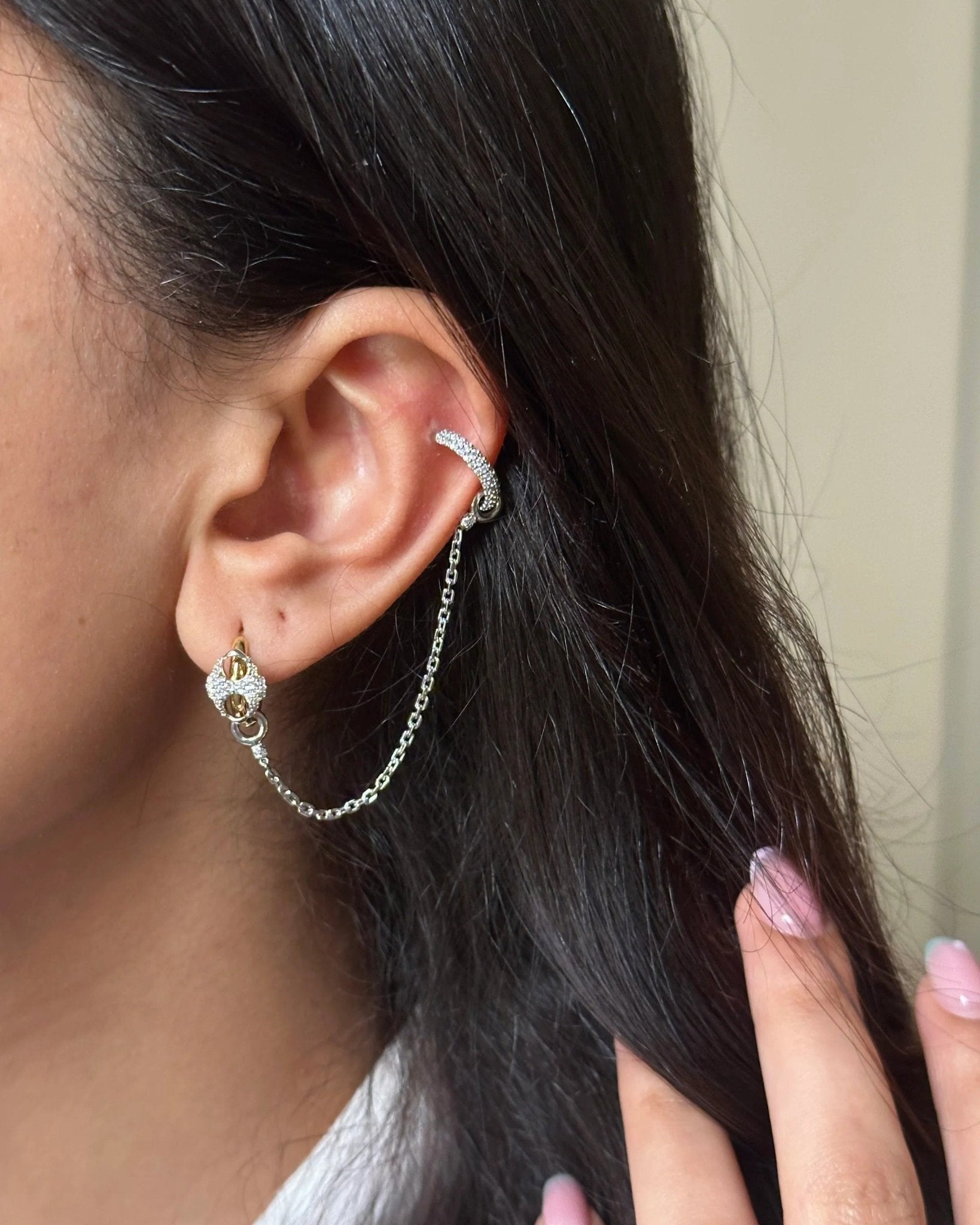 INFINITY EAR CUFF – Two Tone Earring - GHALIA - MIRA Y MANO