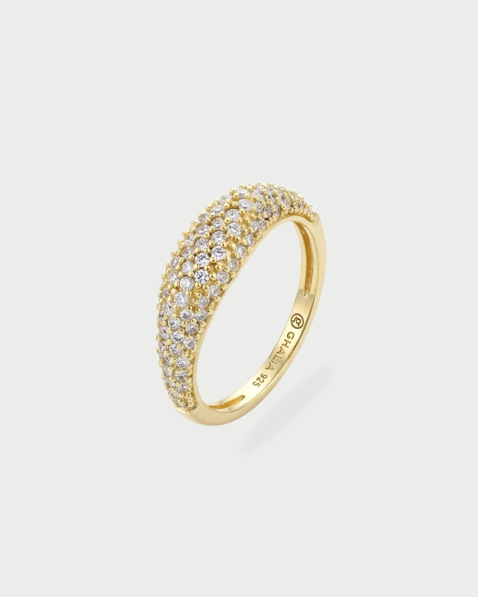Pave Dainty Gold Ring - GHALIA - MIRA Y MANO