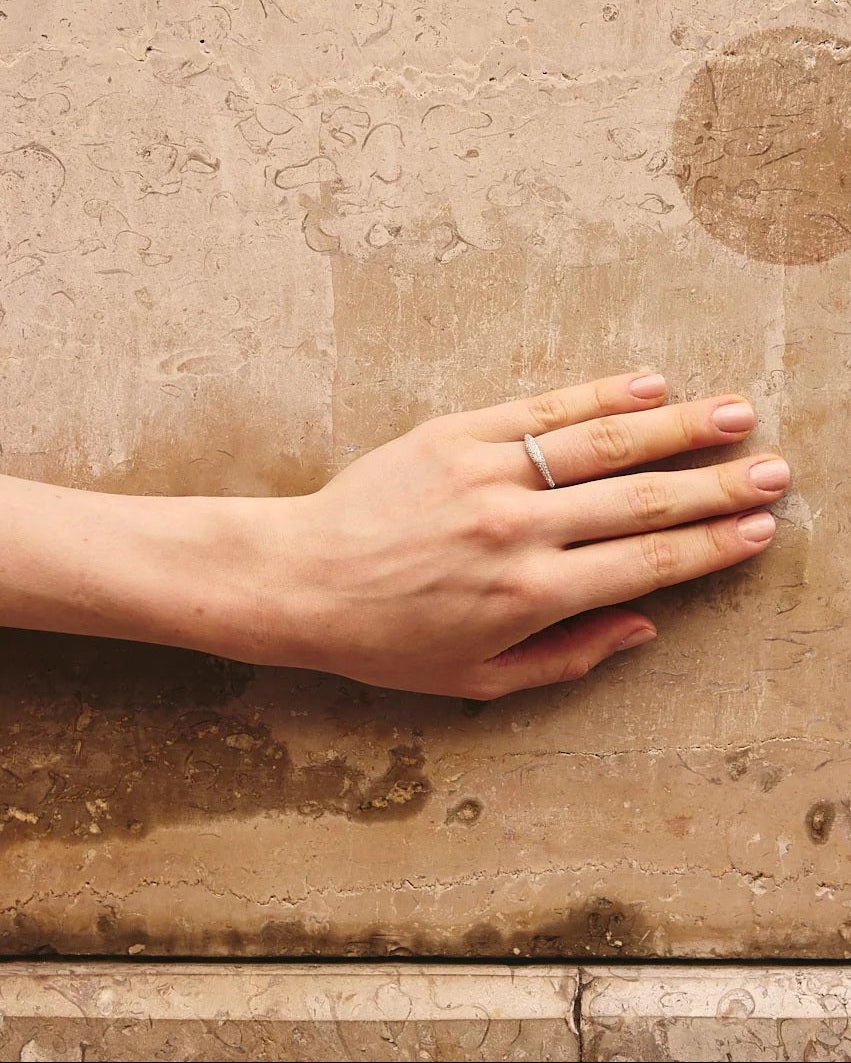 Pave Dainty Silver Ring - GHALIA - MIRA Y MANO