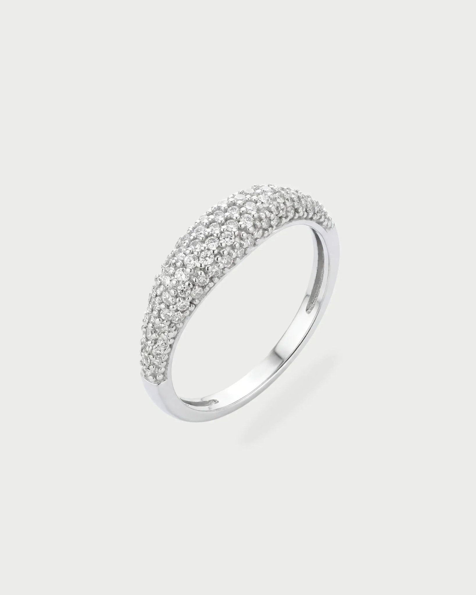 Pave Dainty Silver Ring - GHALIA - MIRA Y MANO