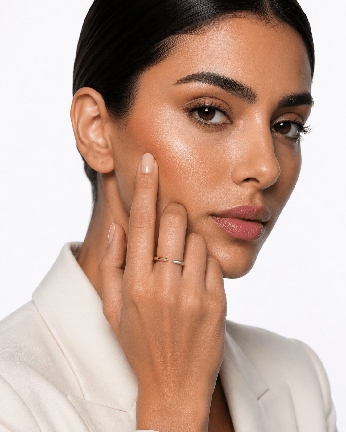 SILVER SLEEK MOON RING - GHALIA - MIRA Y MANO