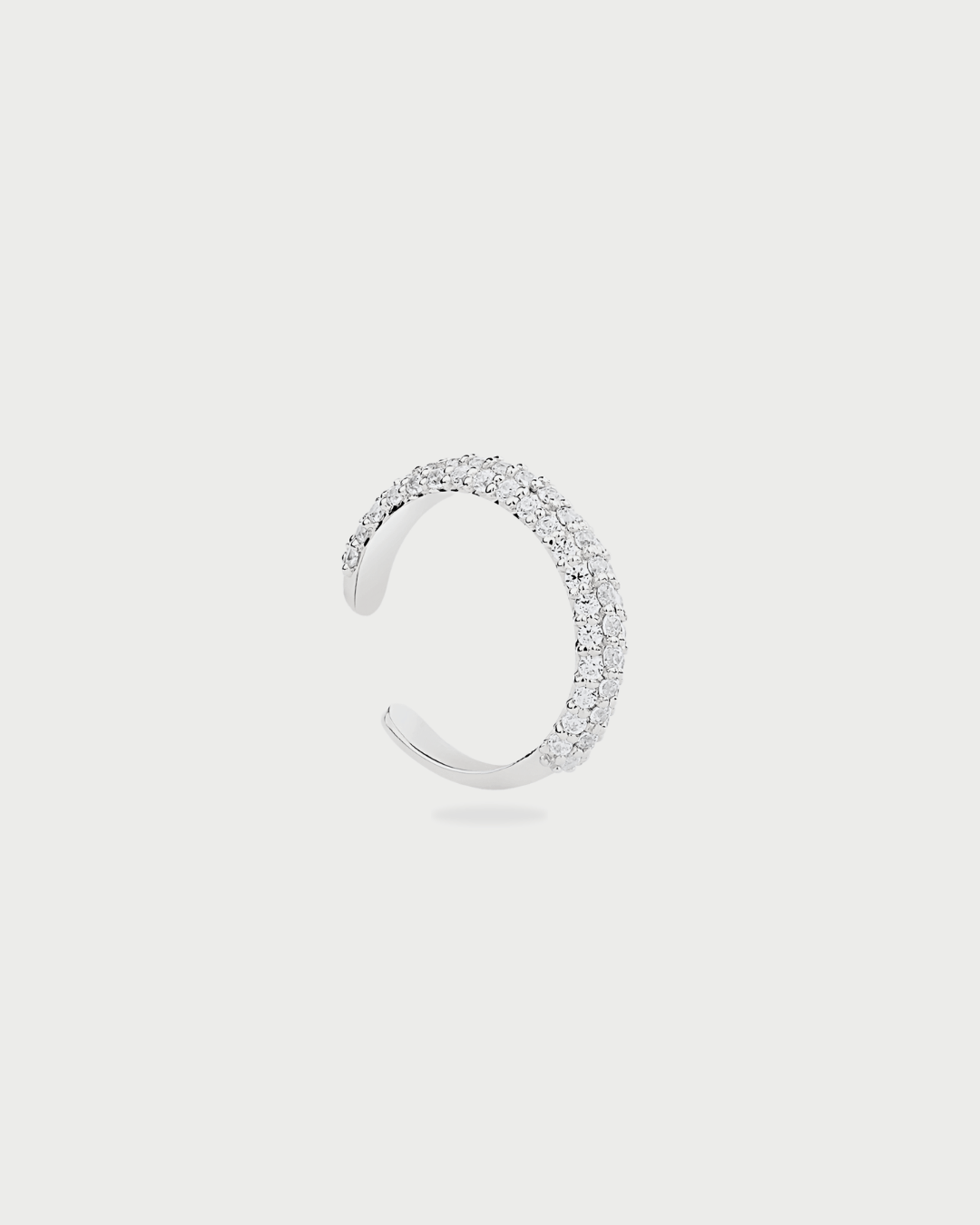 SINGLE SILVER PAVE EAR CUFF - GHALIA - MIRA Y MANO