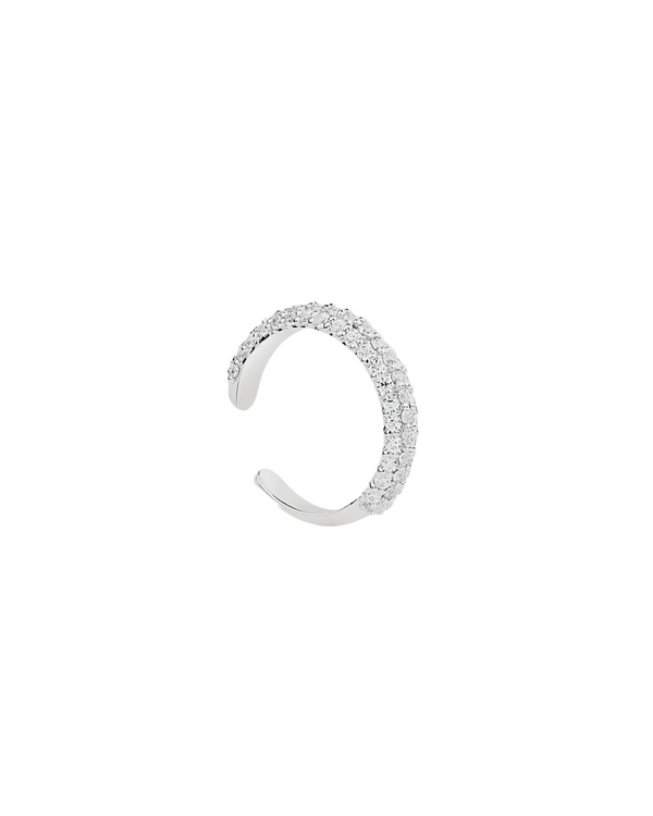 Single Silver Pave Ear Cuff – Silver Earring