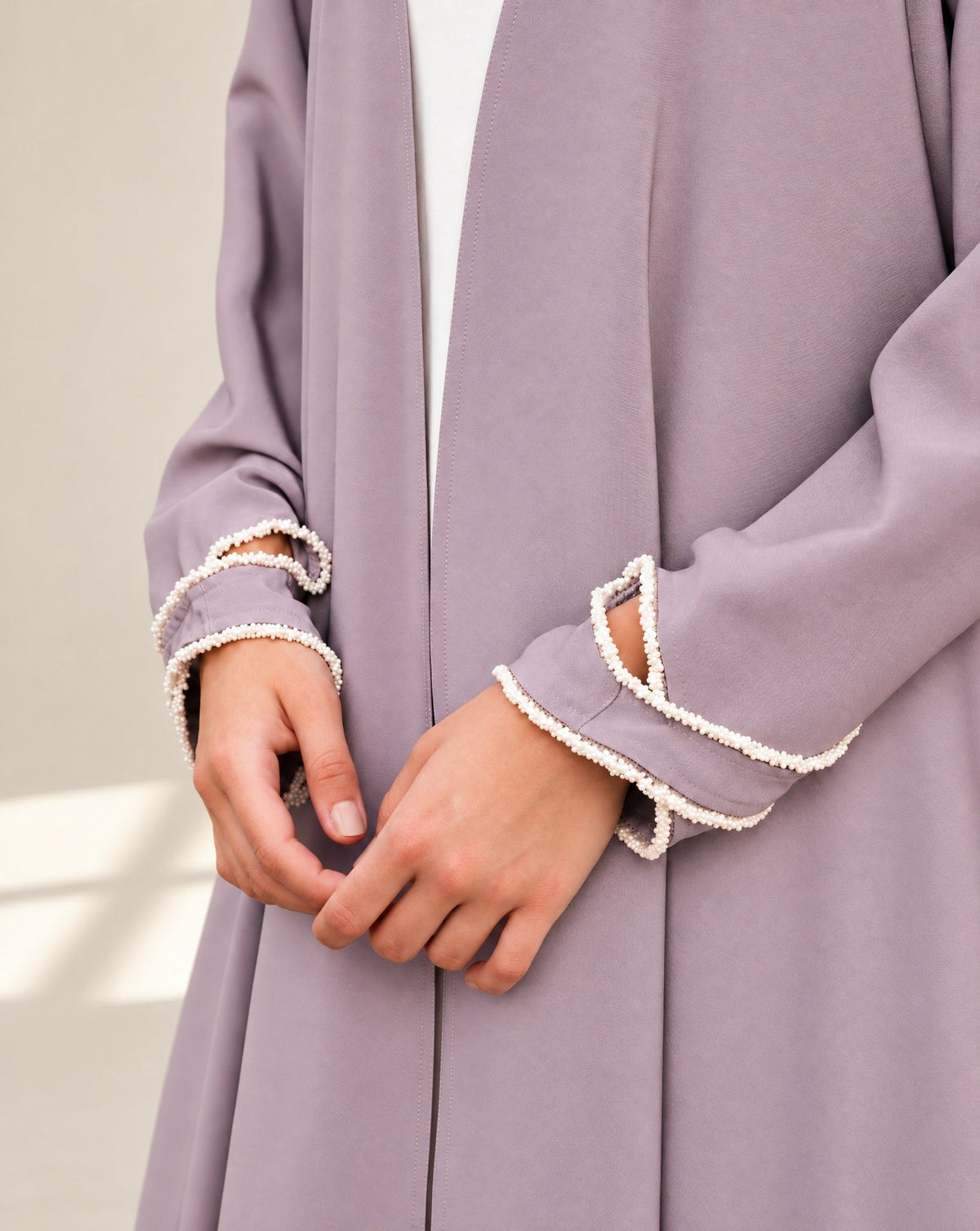 G151-DPRP – Rosy Brown Crepe Abaya - GUL - MIRA Y MANO