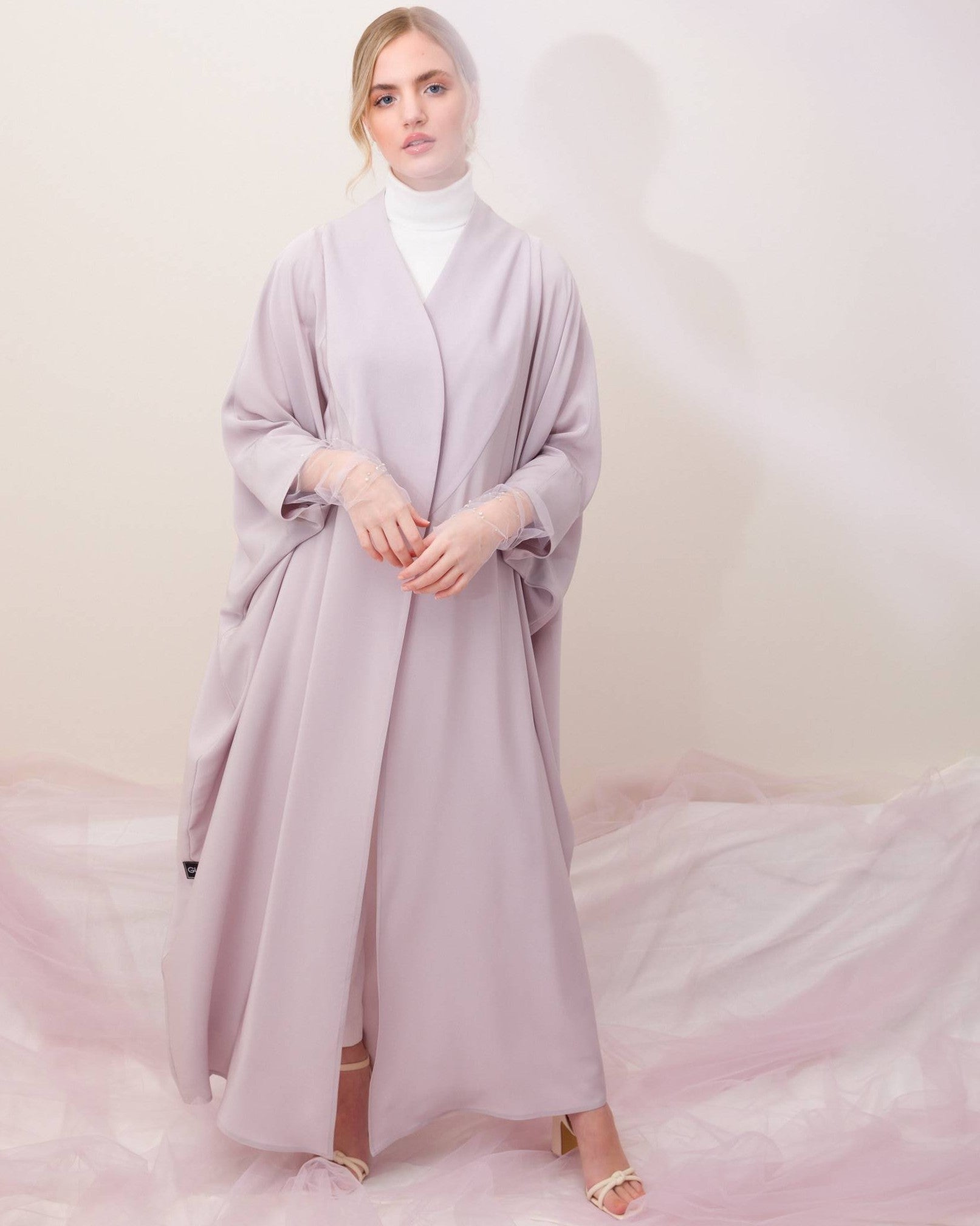 G175-DPRP – Rosy Brown Crepe Abaya - GUL - MIRA Y MANO
