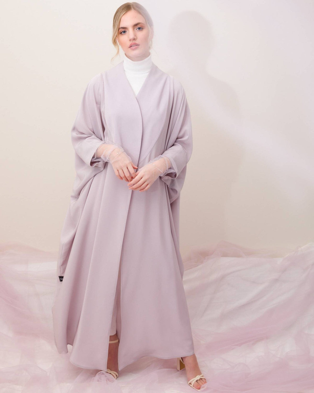 G175-DPRP – Rosy Brown Crepe Abaya - GUL - MIRA Y MANO