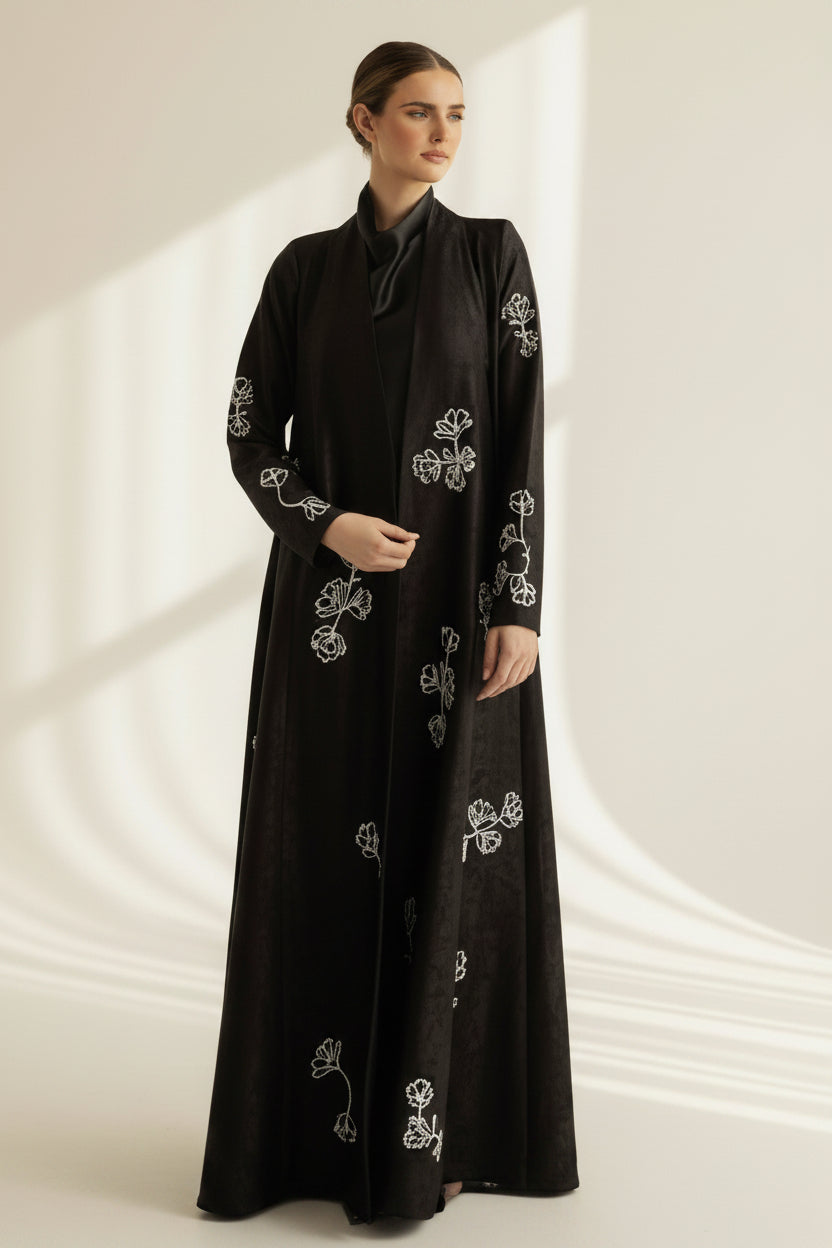 G243-BLK ABAYA - GUL - MIRA Y MANO
