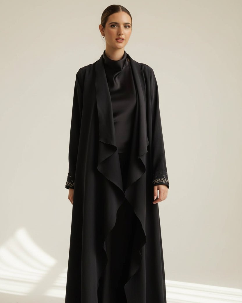 G247-BLK ABAYA - GUL - MIRA Y MANO