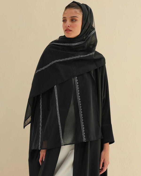 SCARF G222-BLK – Black Chiffon Scarf