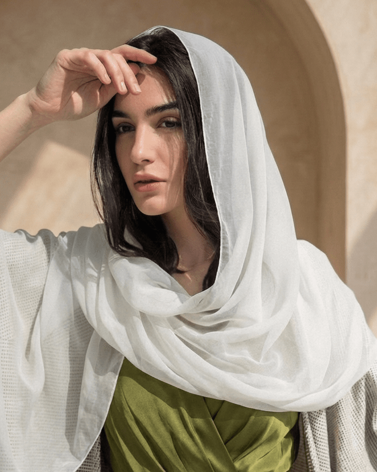 VOILE SCARF BLANC - HAALINC. - MIRA Y MANO