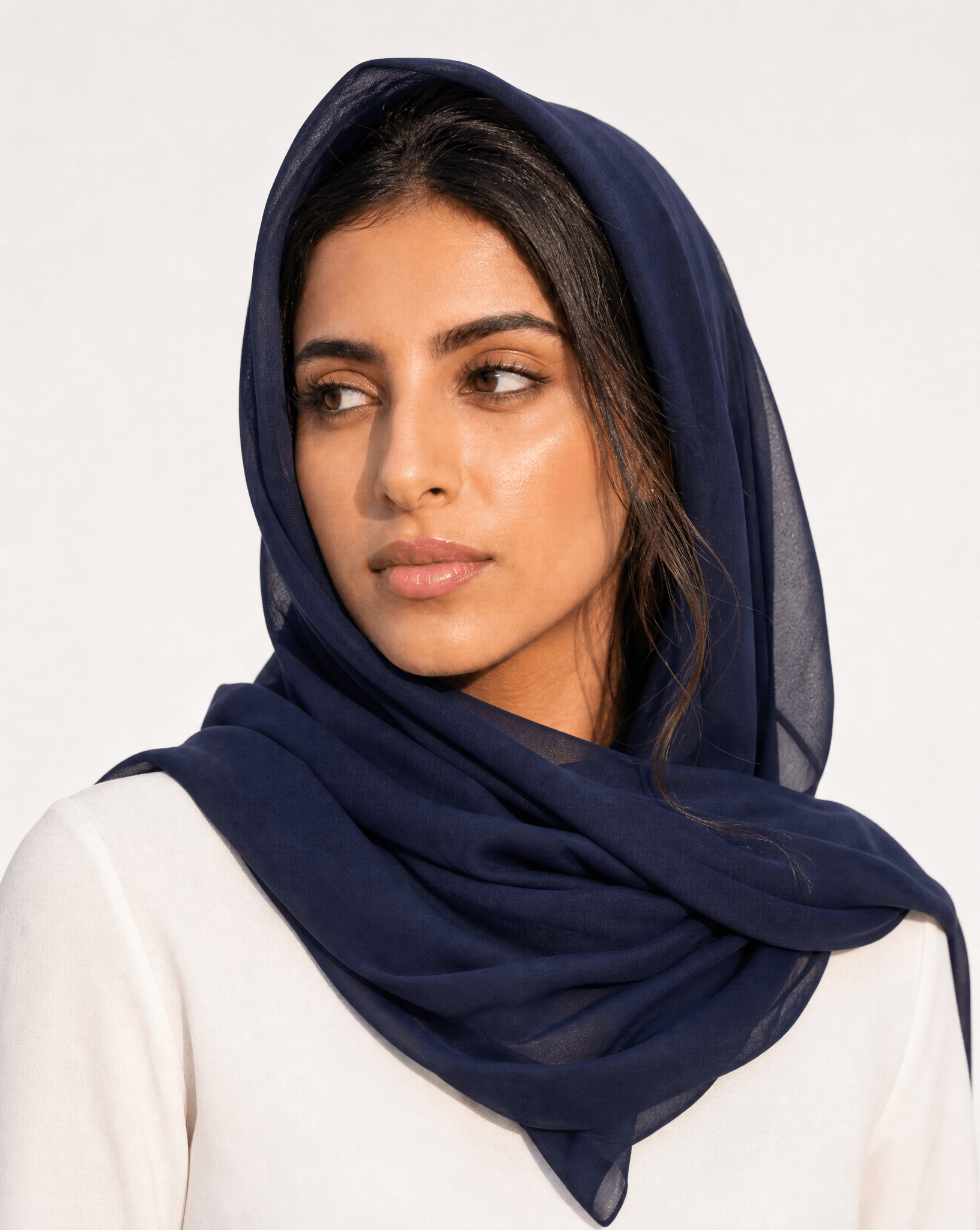 VOILE SCARF NAVY - HAALINC. - MIRA Y MANO