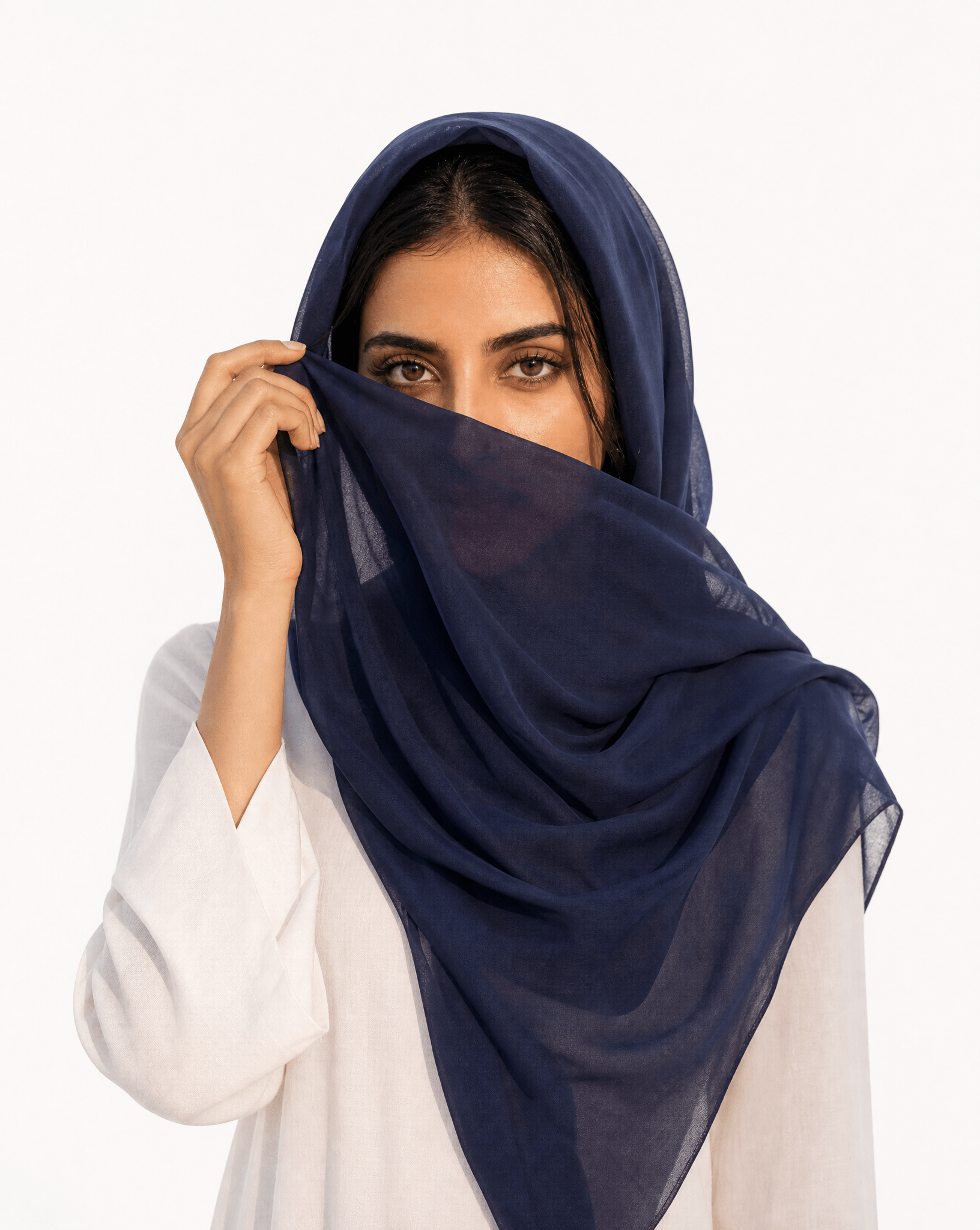 VOILE SCARF NAVY - HAALINC. - MIRA Y MANO
