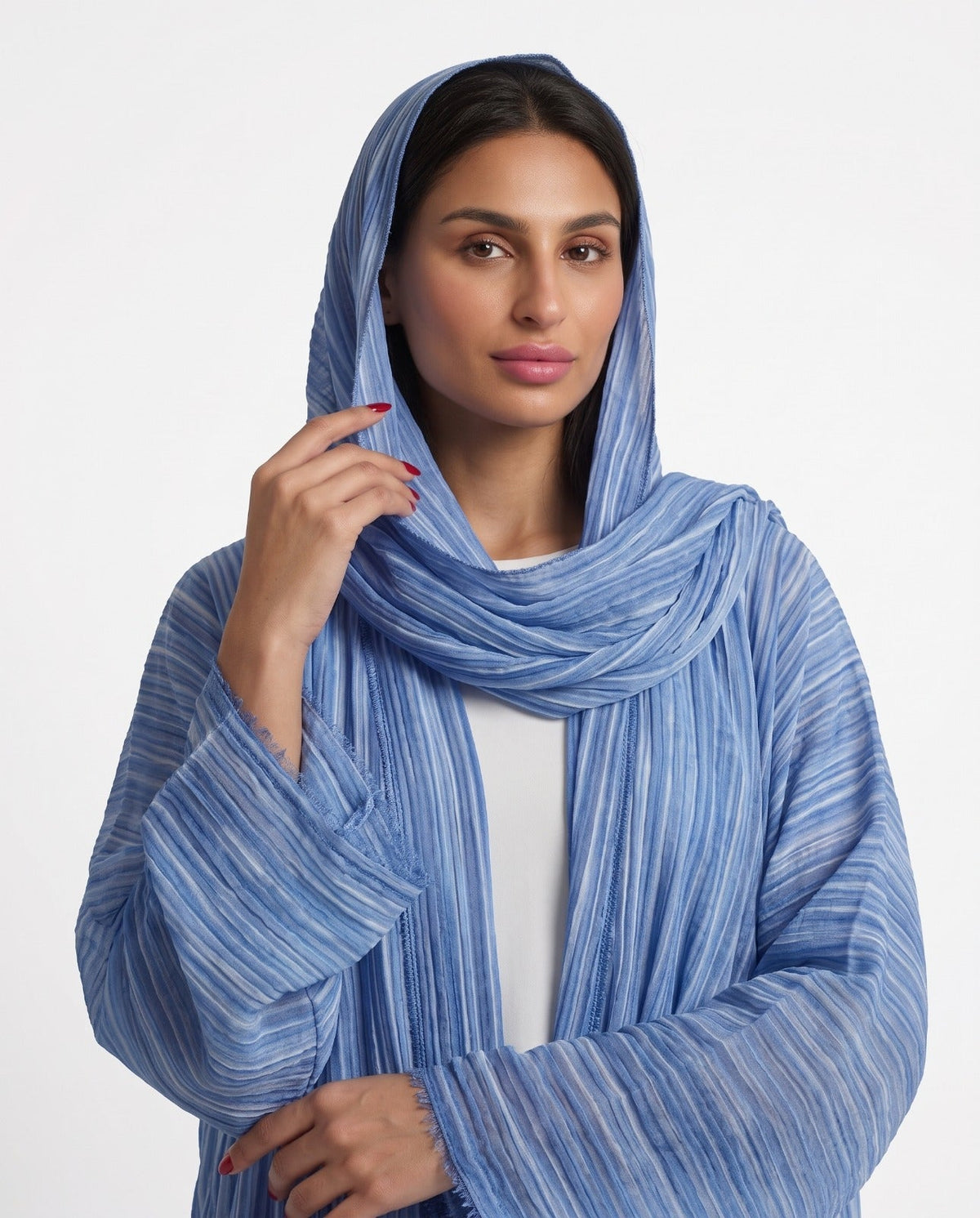 FB 003 - Light Blue Chiffon Abaya - MIRA Y MANO