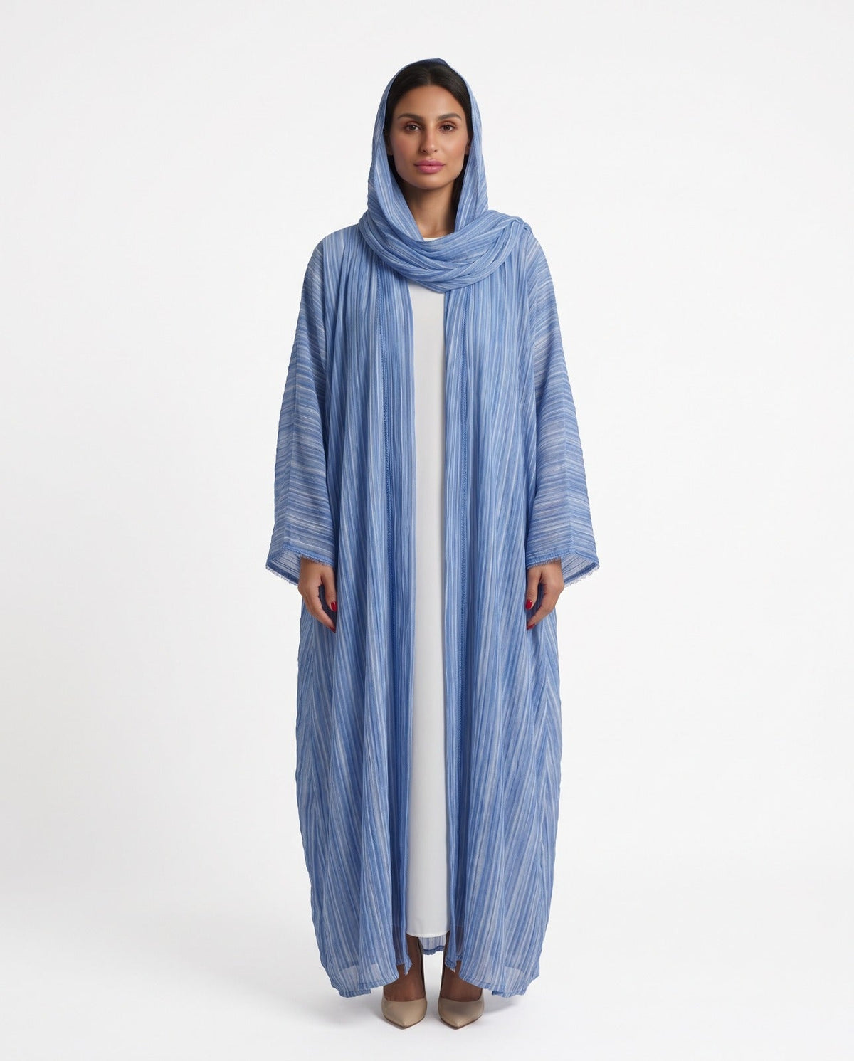 FB 003 - Light Blue Chiffon Abaya - MIRA Y MANO