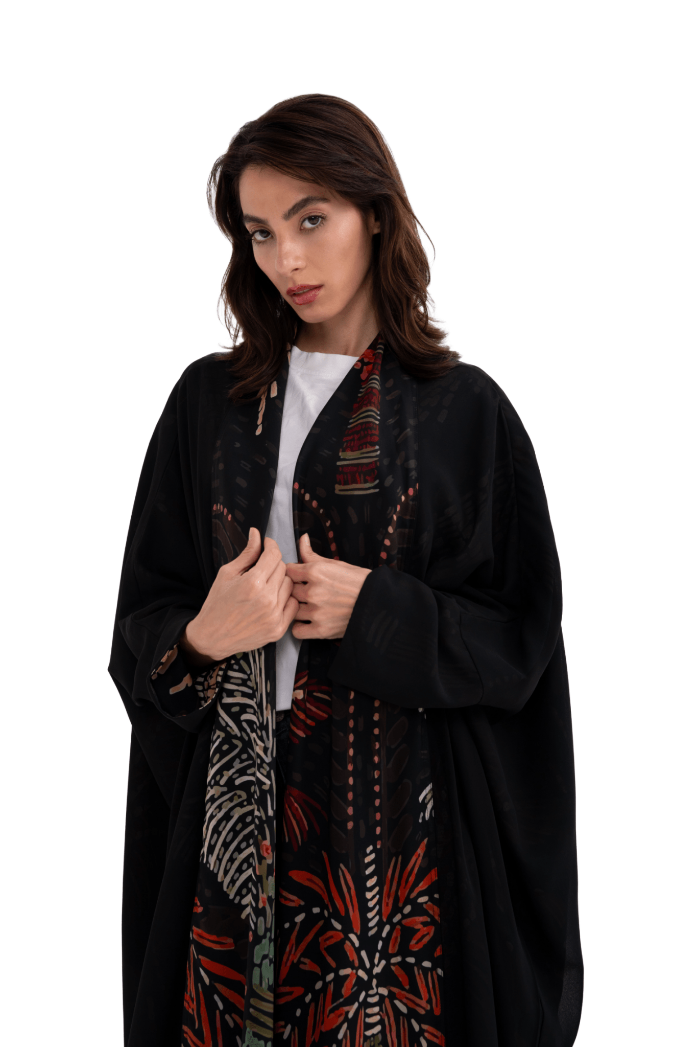 BLACK DOUBLE ABAYA - HOUSE OF SOLE - MIRA Y MANO
