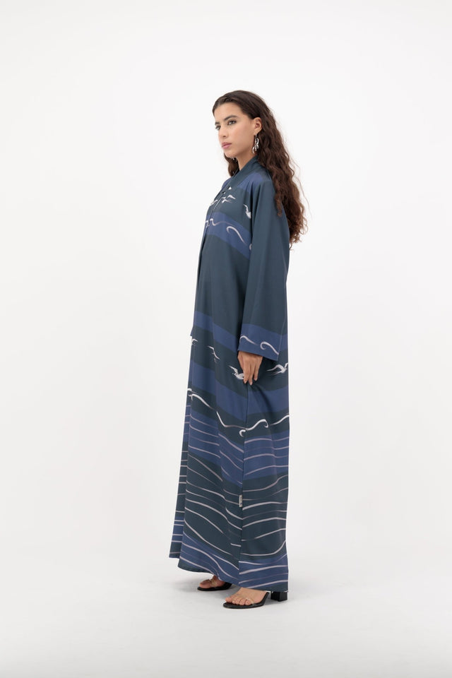 SEA IN BLUE ABAYA - ILLI - MIRA Y MANO