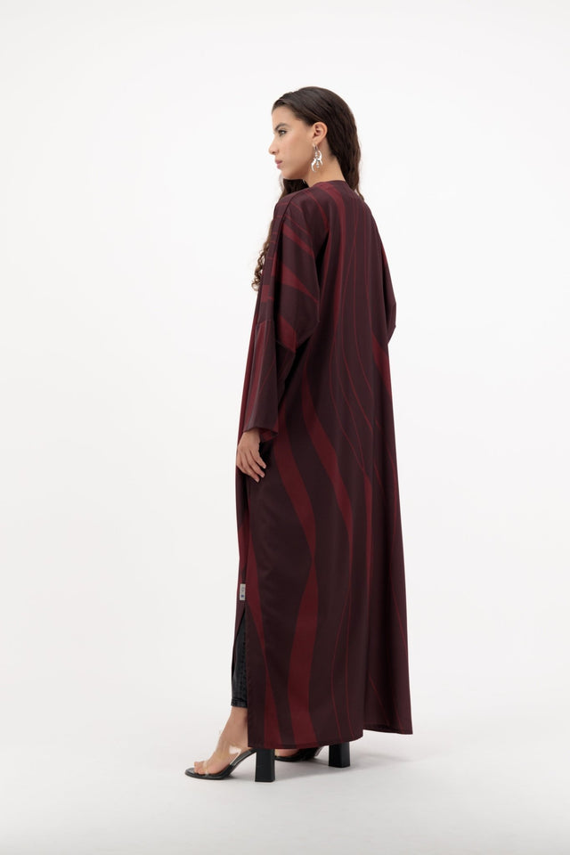 THE CURVE MAROON ABAYA - ILLI - MIRA Y MANO