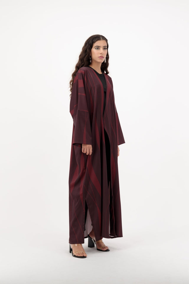 THE CURVE MAROON ABAYA - ILLI - MIRA Y MANO