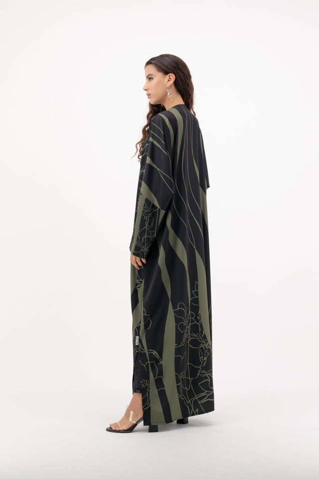 THE CURVE OLIVE ABAYA - ILLI - MIRA Y MANO