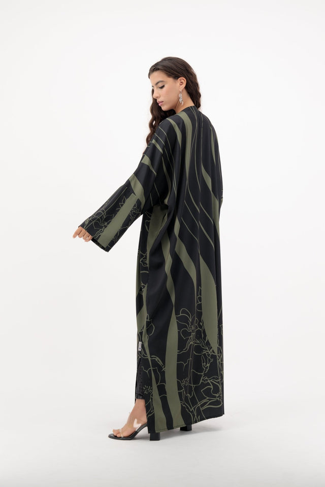 THE CURVE OLIVE ABAYA - ILLI - MIRA Y MANO