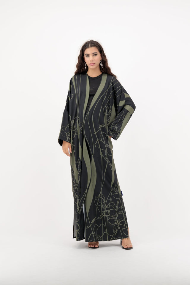 THE CURVE OLIVE ABAYA - ILLI - MIRA Y MANO