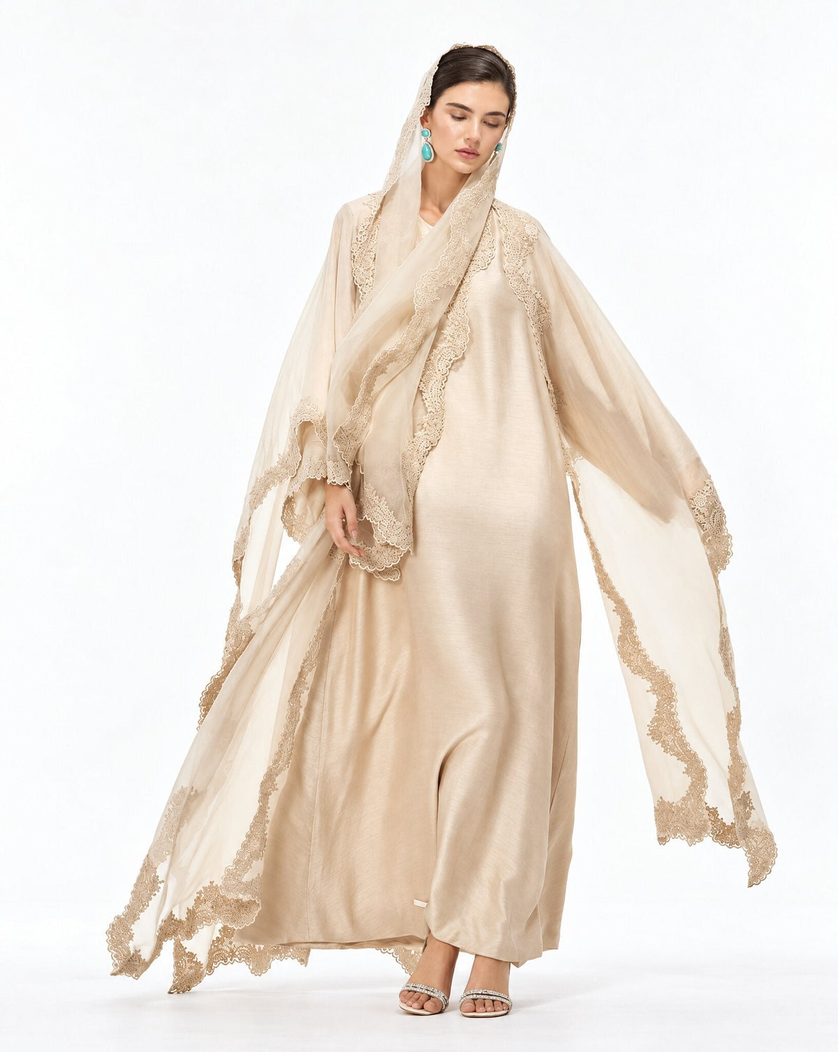 IZ01 VICTORIAN BEIGE KAFTAN SET - MIRA Y MANO