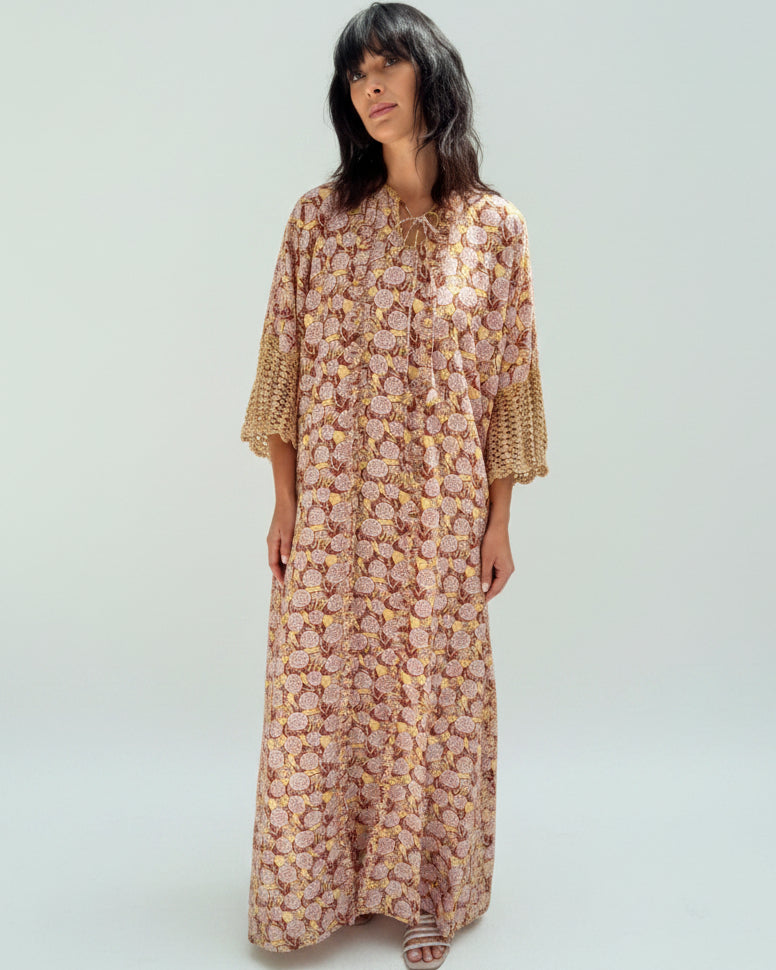 S153 DAISY2 BROWN ABAYA SET - JAMELOO - MIRA Y MANO