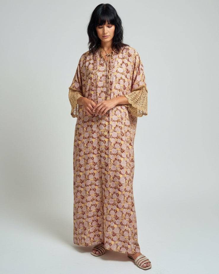 S153 DAISY2 BROWN ABAYA SET - JAMELOO - MIRA Y MANO